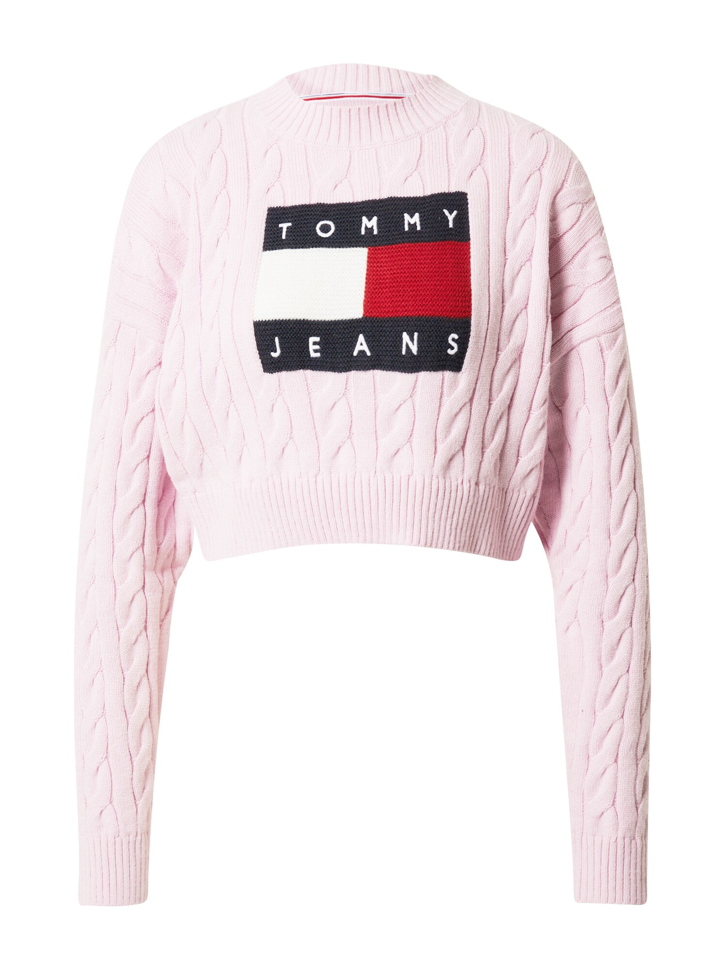 Tommy Jeans Pulóver  rózsaszín / fehér / tűzpiros / éjkék
