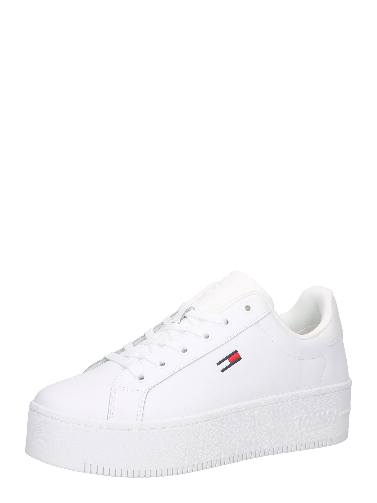 Tommy Jeans Rövid szárú edzőcipők 'New Roxy'  fehér / tengerészkék / piros