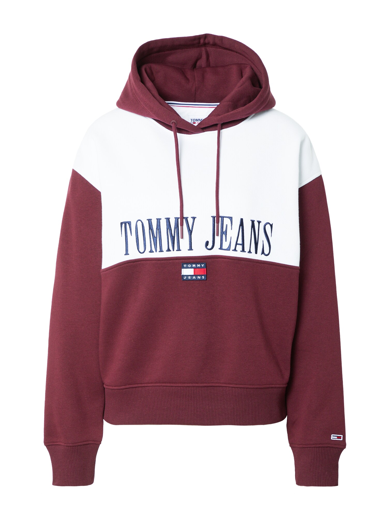 Tommy Jeans Tréning póló  bordó / fehér / tengerészkék
