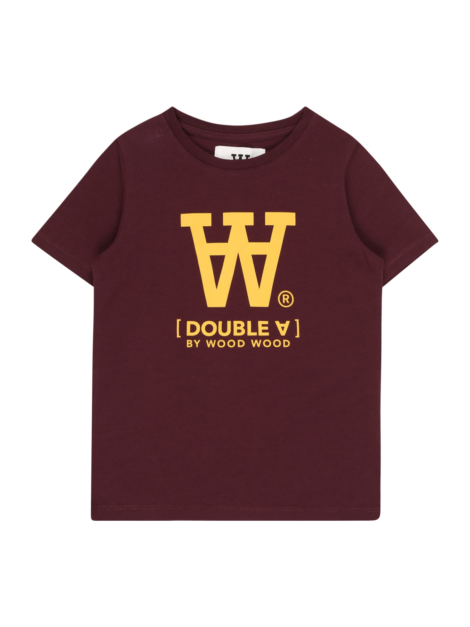WOOD WOOD Póló 'Ola Typo'  burgundi vörös / sárga