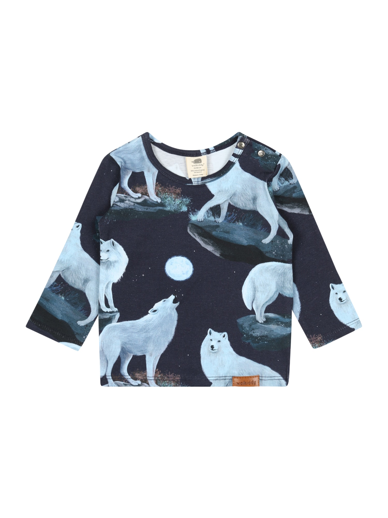 Walkiddy Póló 'SINGING WOLFS'  éjkék / világoskék / szürke / fekete