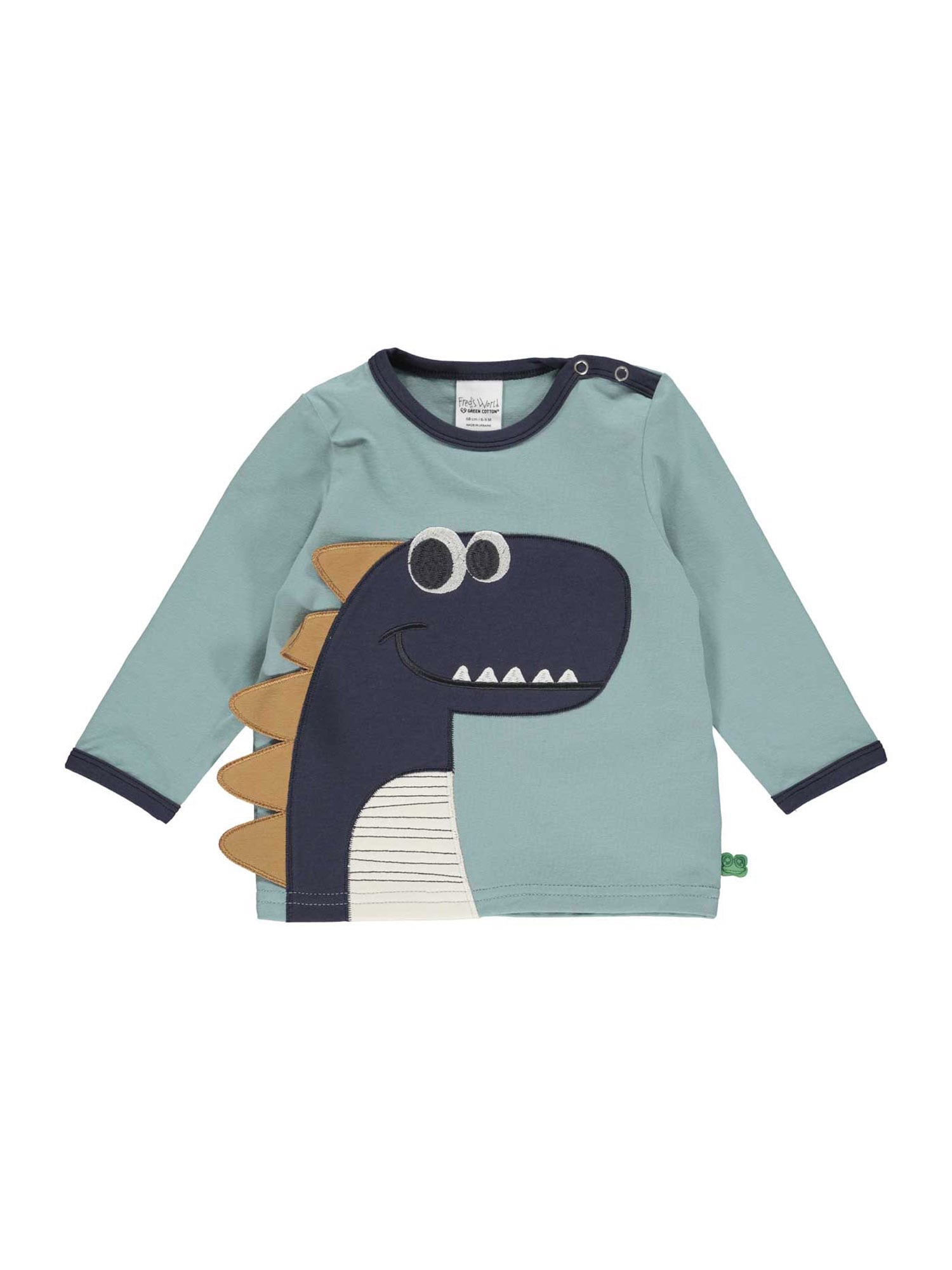 Fred's World by GREEN COTTON Póló 'Hello dino'  világoskék / tengerészkék / fehér / barna