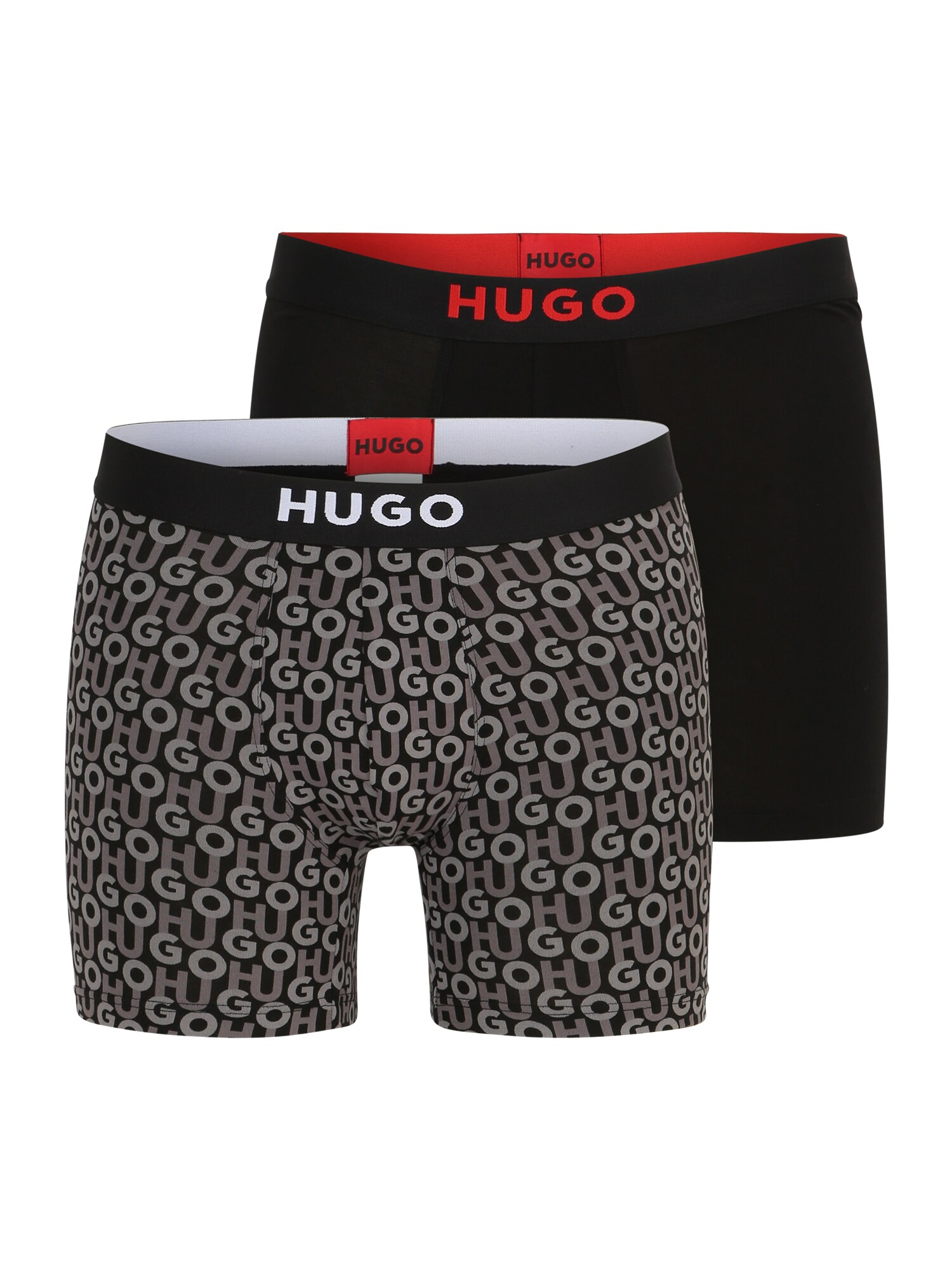 HUGO Boxeralsók  szürke / fekete / világosszürke / piros