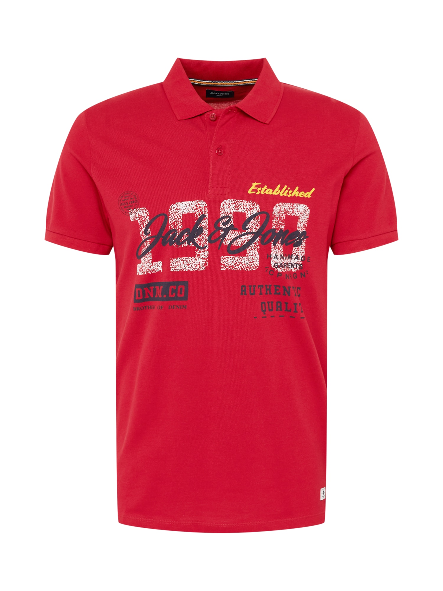 JACK & JONES Póló  piros / éjkék / fehér / sárga
