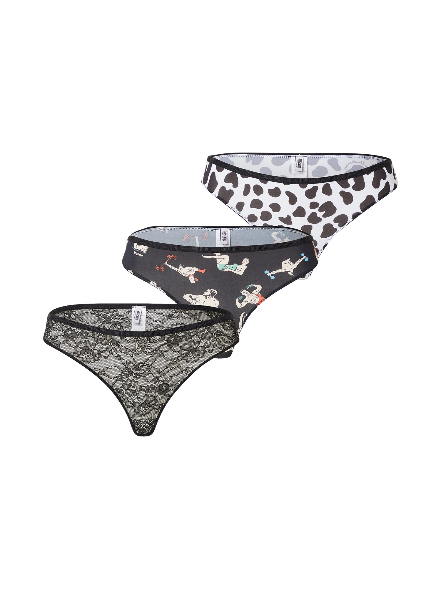 Moschino Underwear Slip  fekete / fehér / piros / zöld