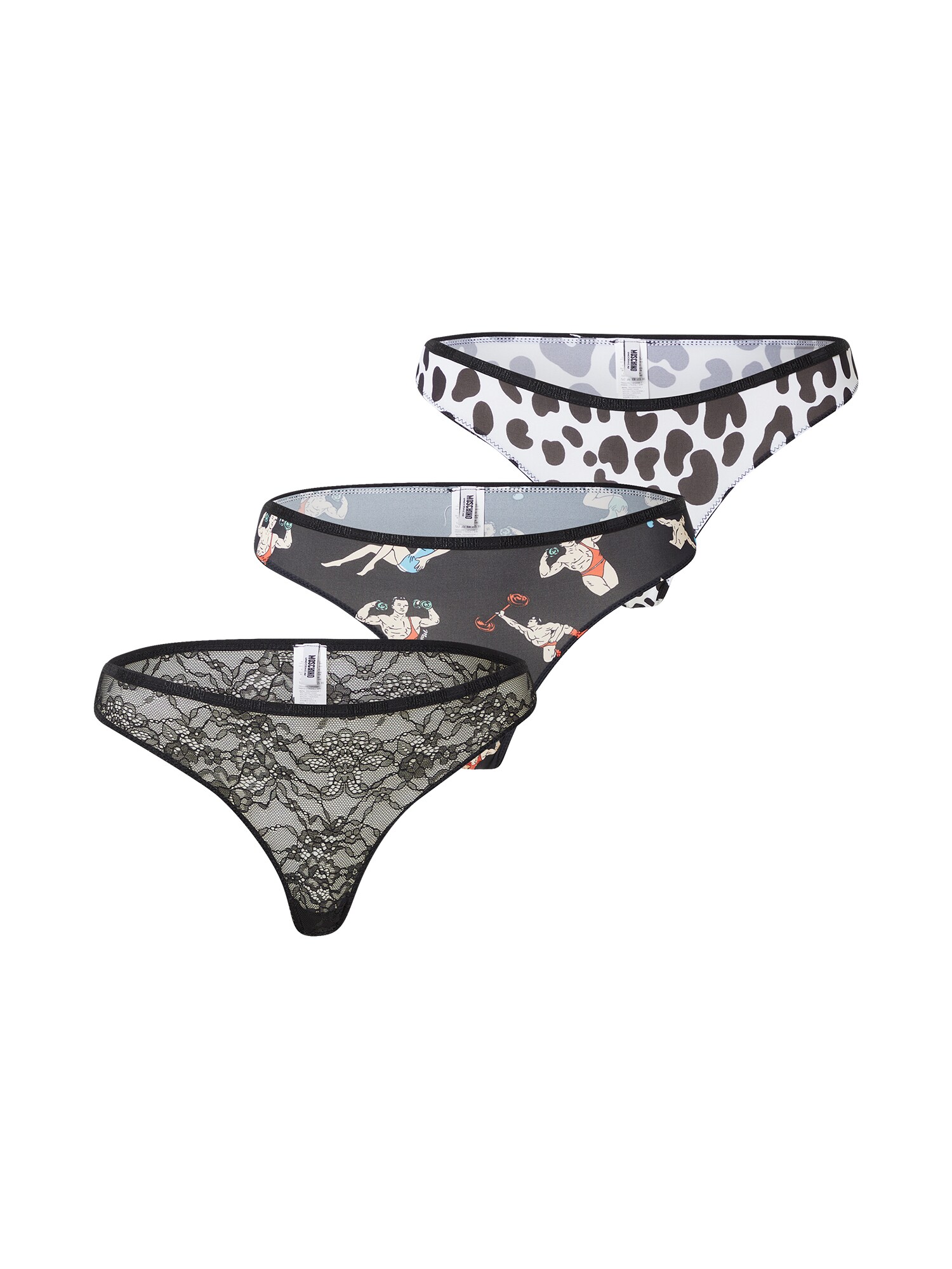 Moschino Underwear Slip  fekete / világos bézs / fehér / piros
