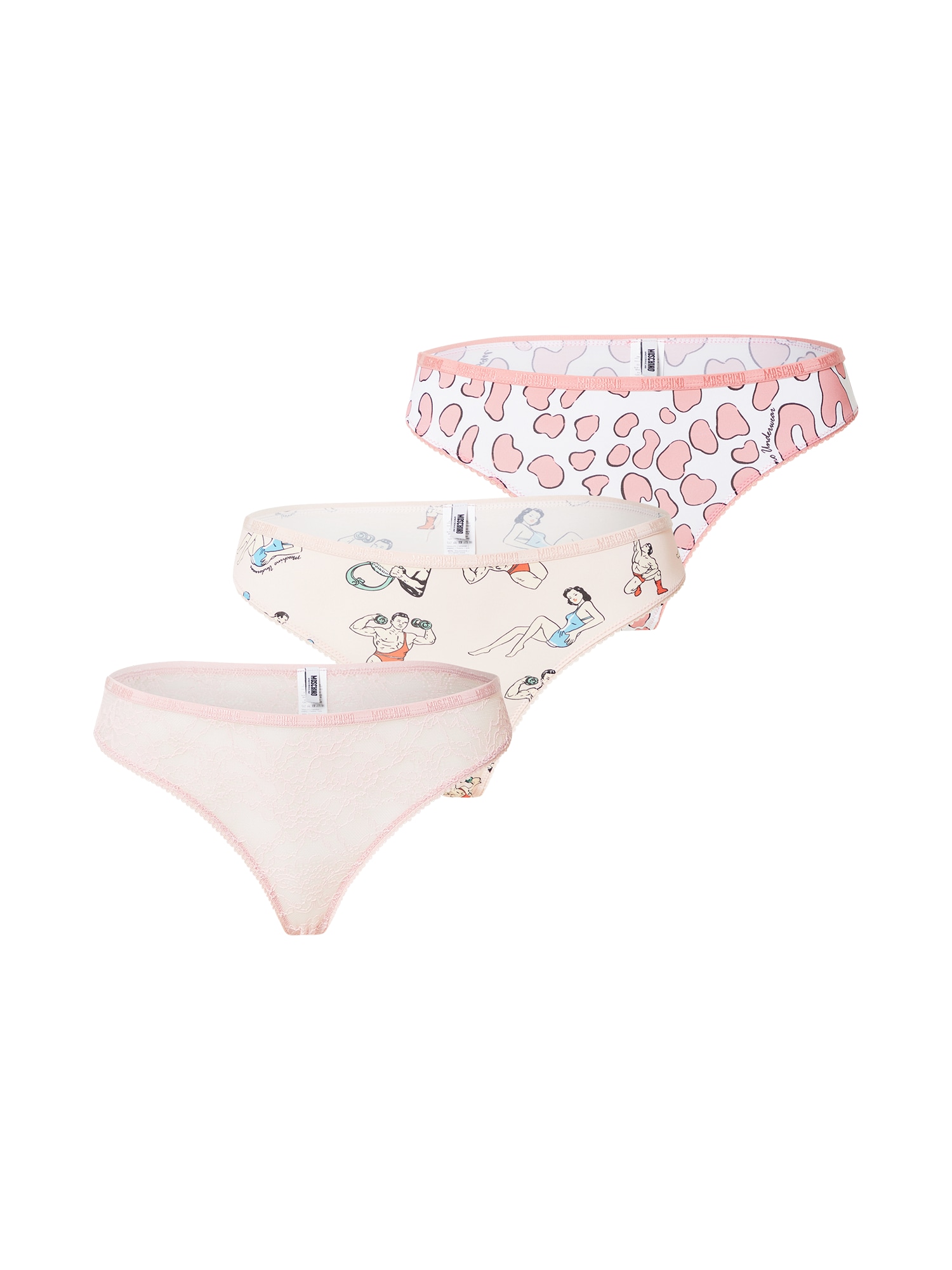 Moschino Underwear Slip  rózsaszín / világoskék / krém / fekete