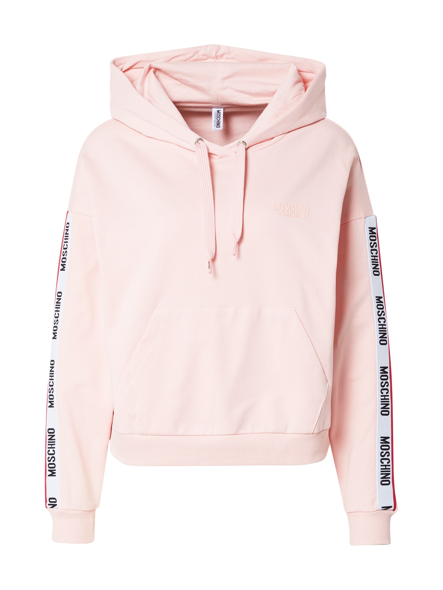 Moschino Underwear Tréning póló 'FELPA'  világos-rózsaszín / fehér / fekete
