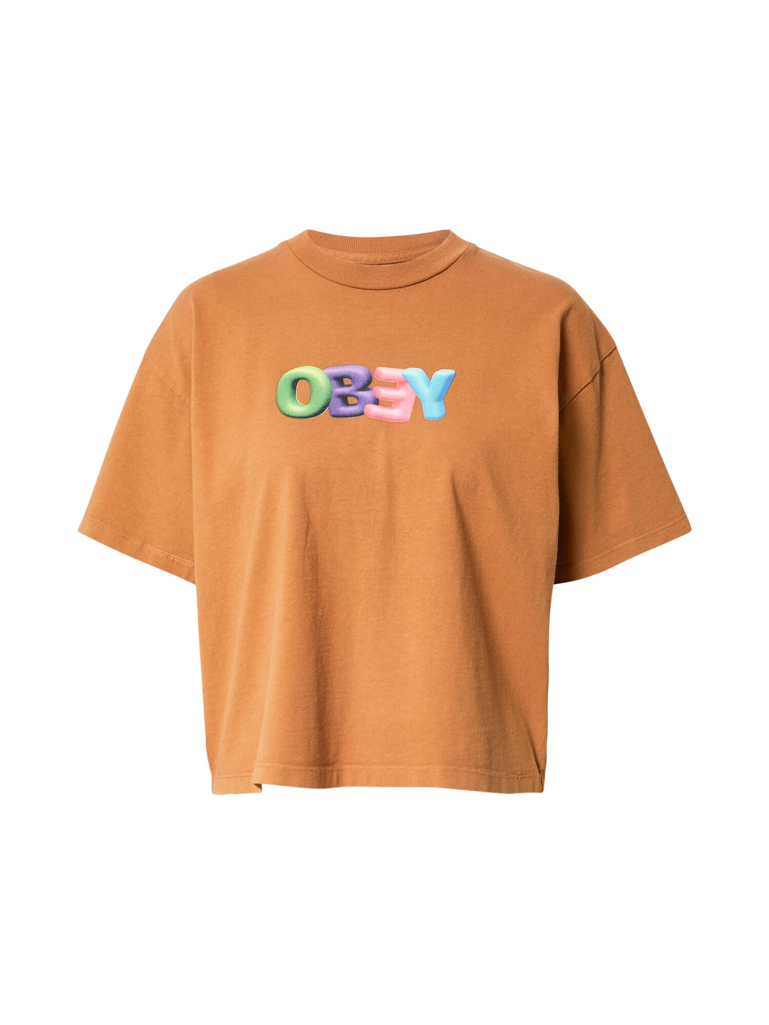 Obey Póló  teveszín / világoszöld / lila / rózsaszín