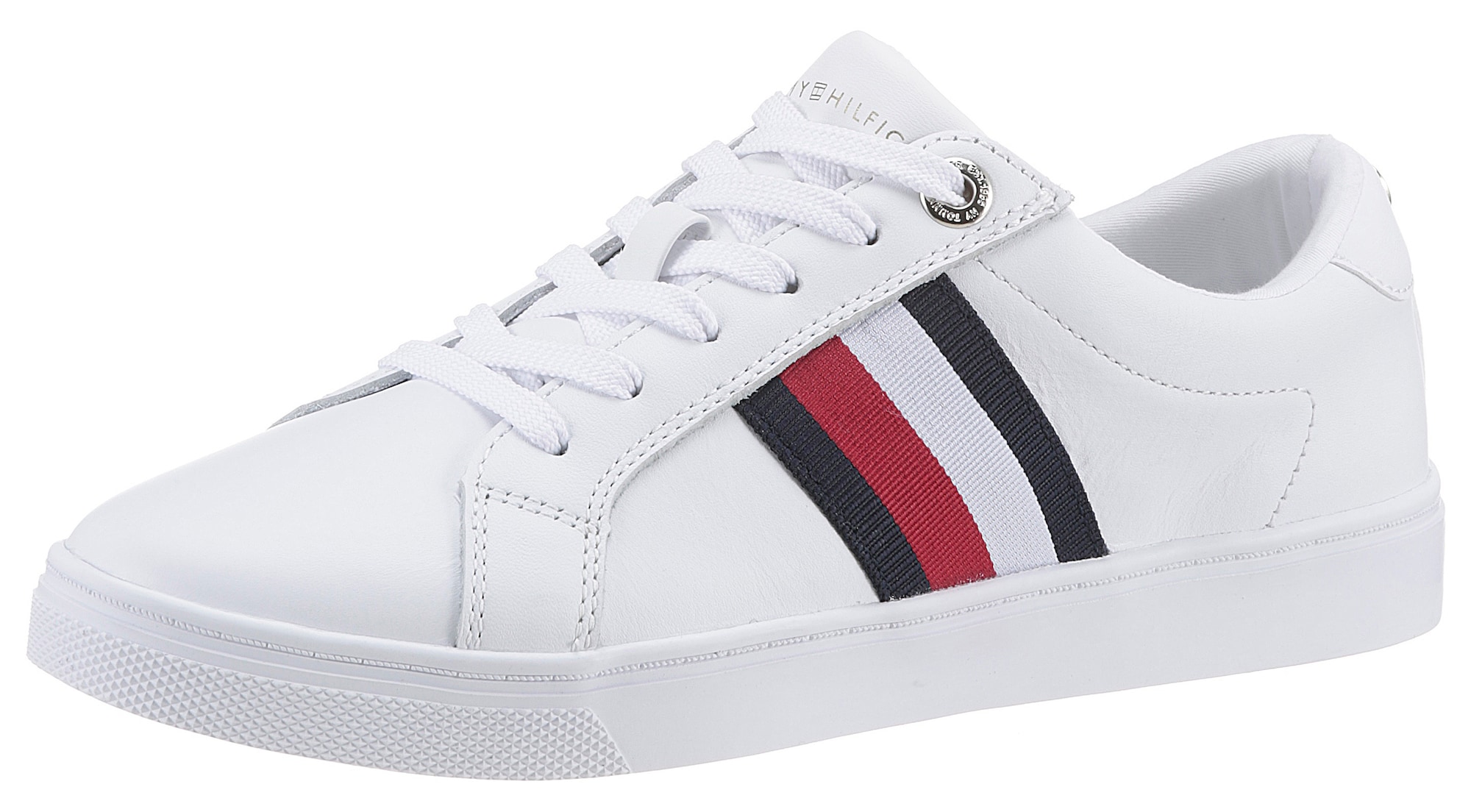 TOMMY HILFIGER Rövid szárú edzőcipők  fehér / piros / tengerészkék