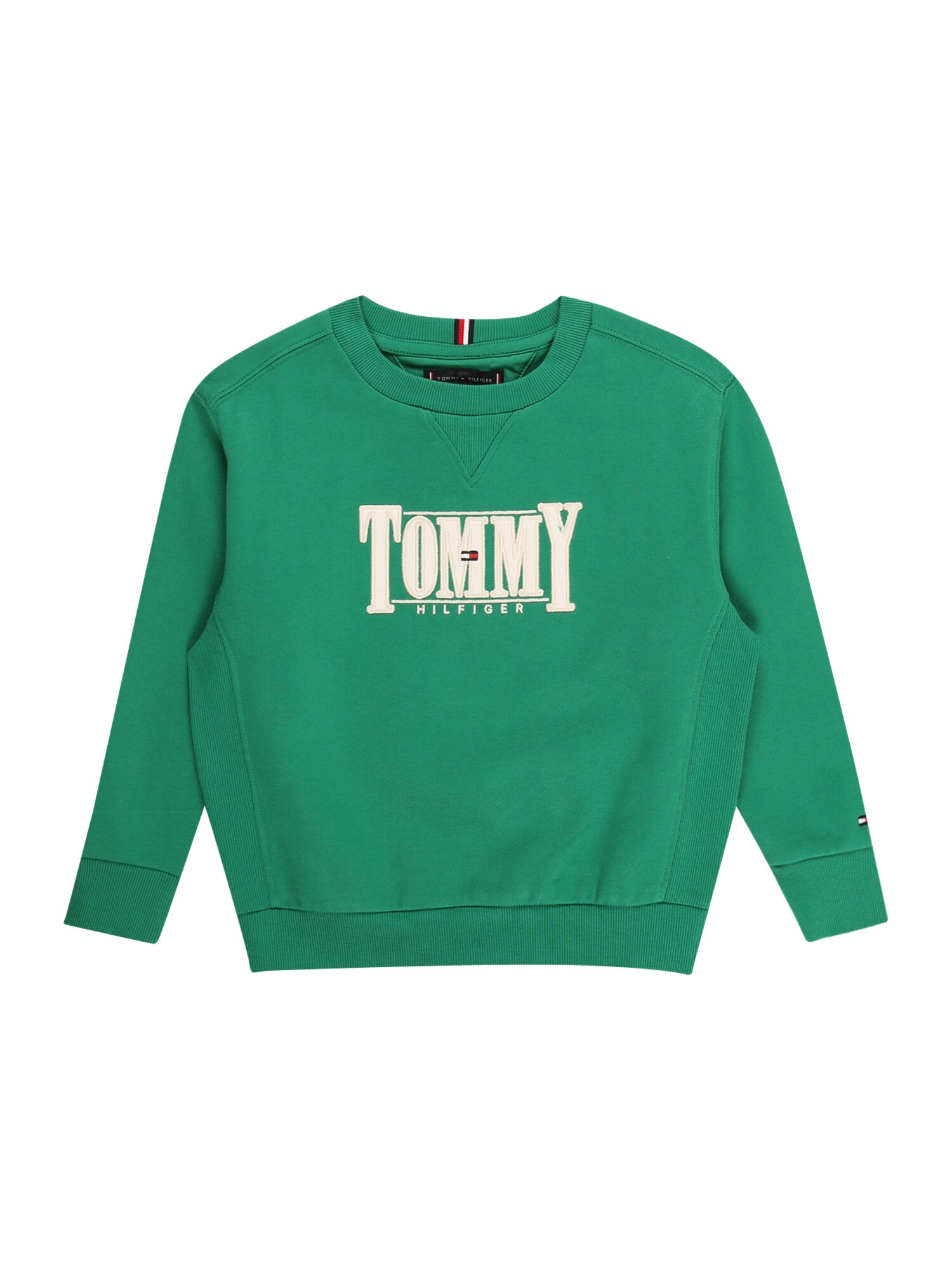 TOMMY HILFIGER Tréning póló  fűzöld / fehér / tűzpiros / tengerészkék