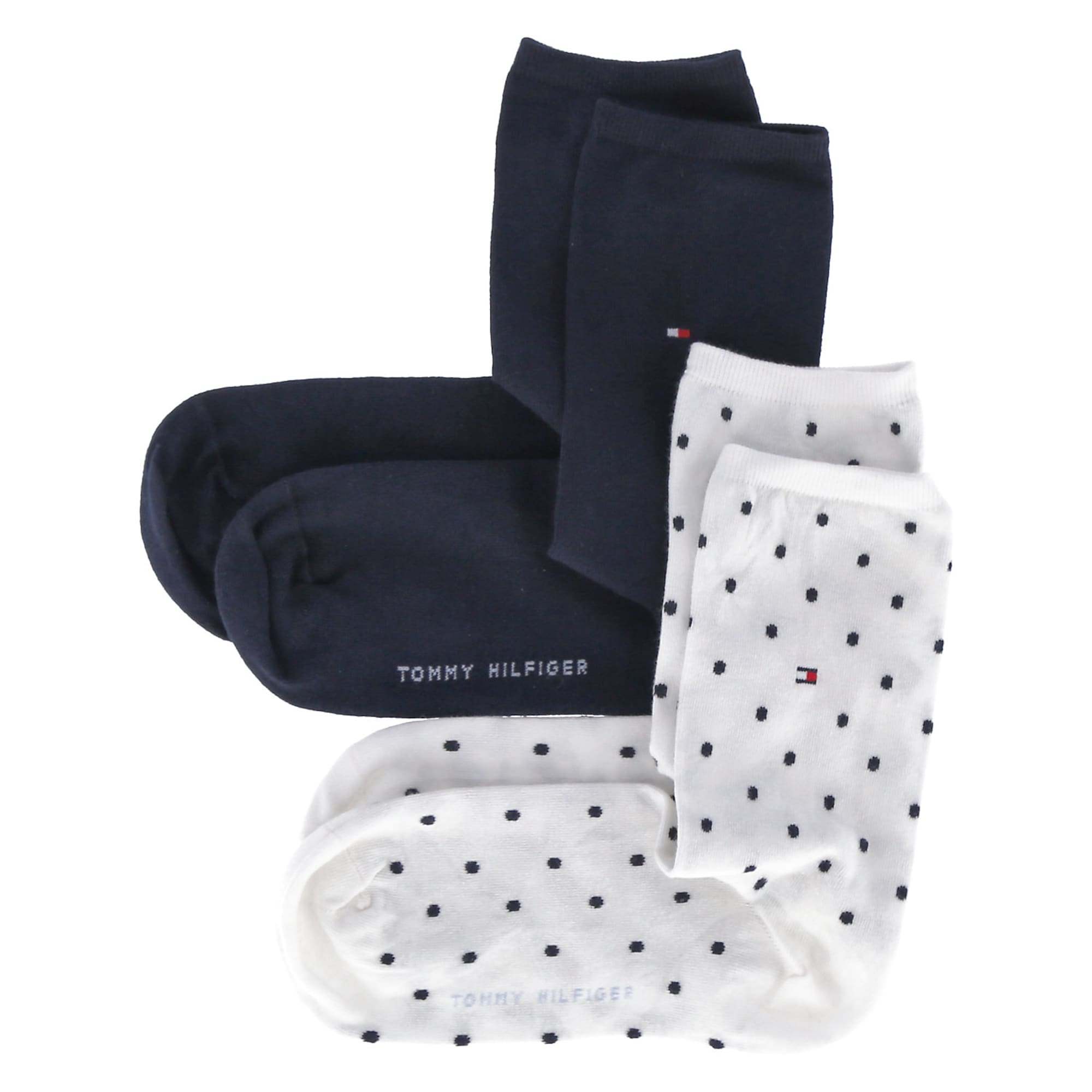 TOMMY HILFIGER Zokni  fehér / sötétkék / fekete