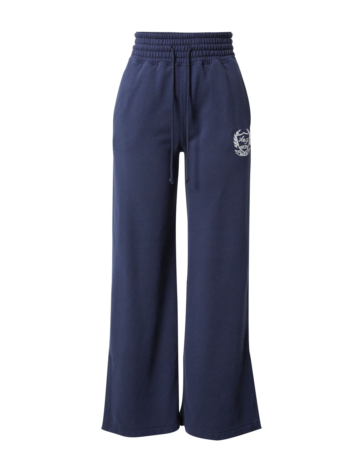 Abercrombie & Fitch Nadrág  sötétkék / fehér