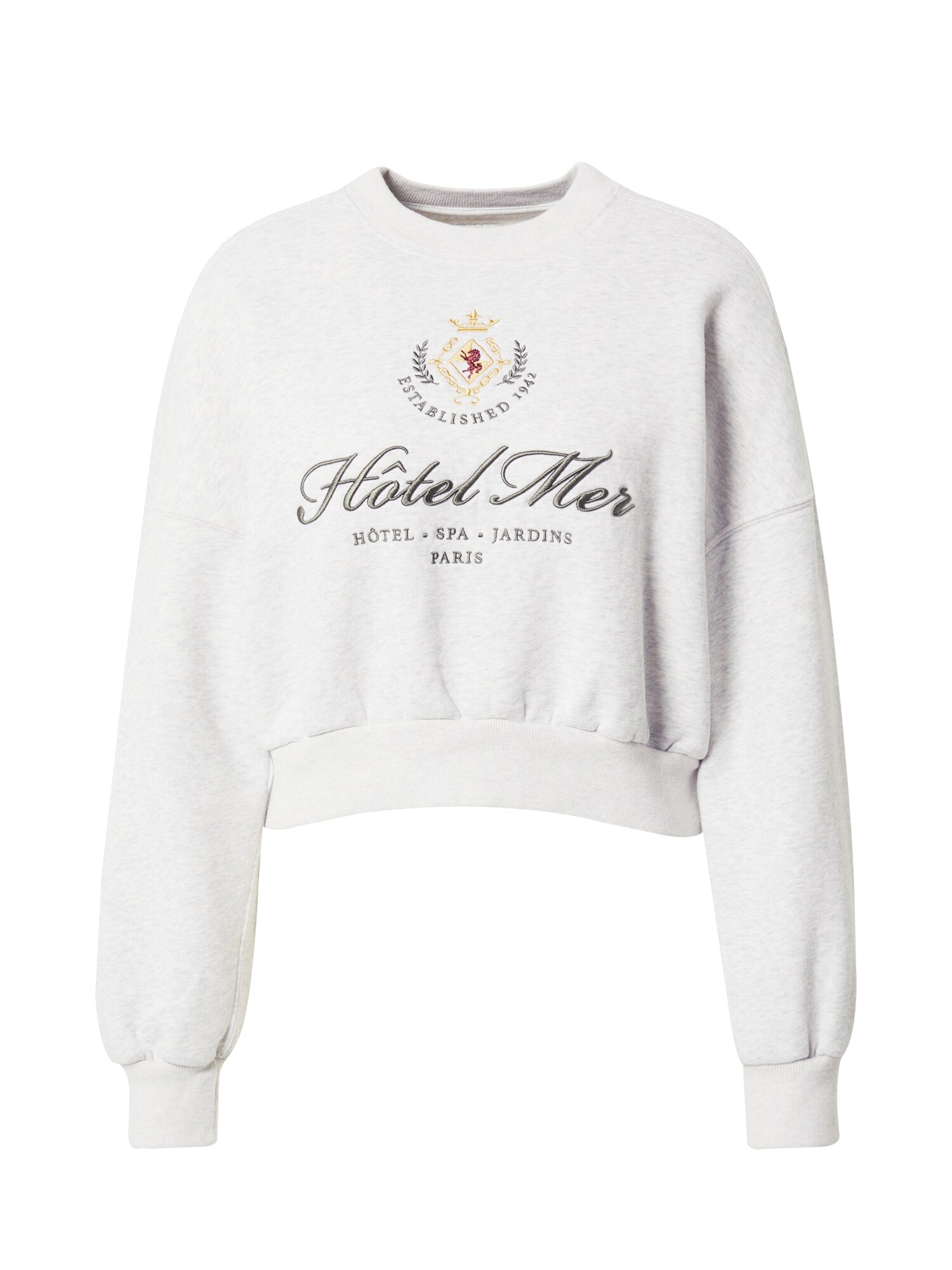 Abercrombie & Fitch Tréning póló 'SUNDAY'  szürke melír / sötétszürke / arany / merlot