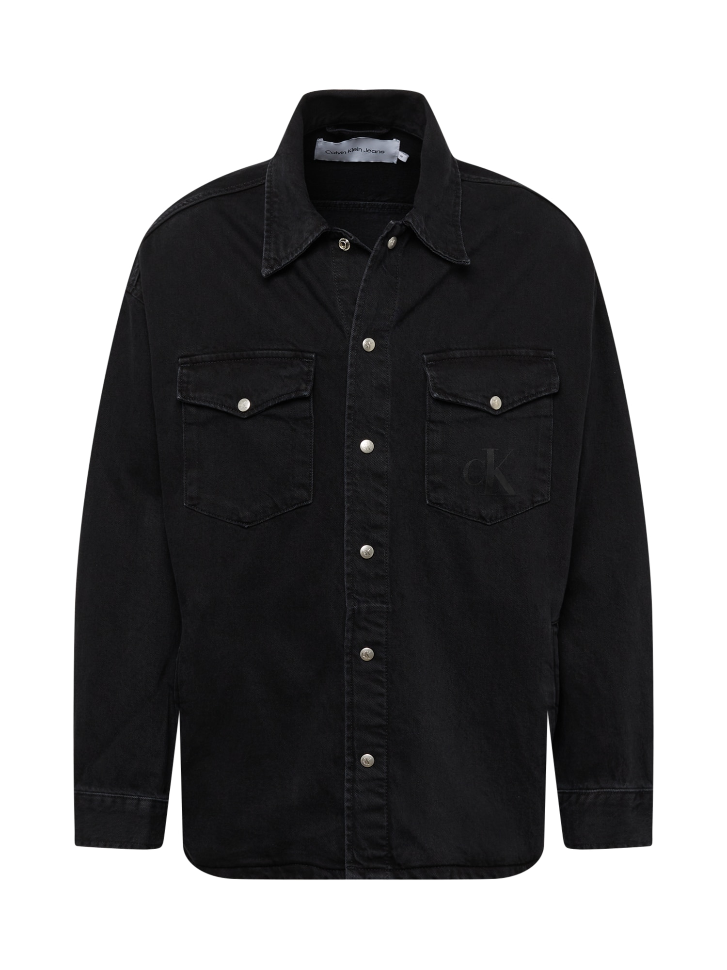 Calvin Klein Jeans Átmeneti dzseki  fekete farmer / fehér