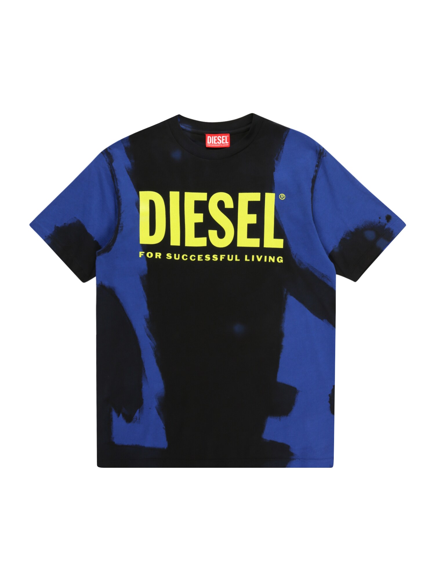 DIESEL Póló  fekete / kobaltkék / sárga