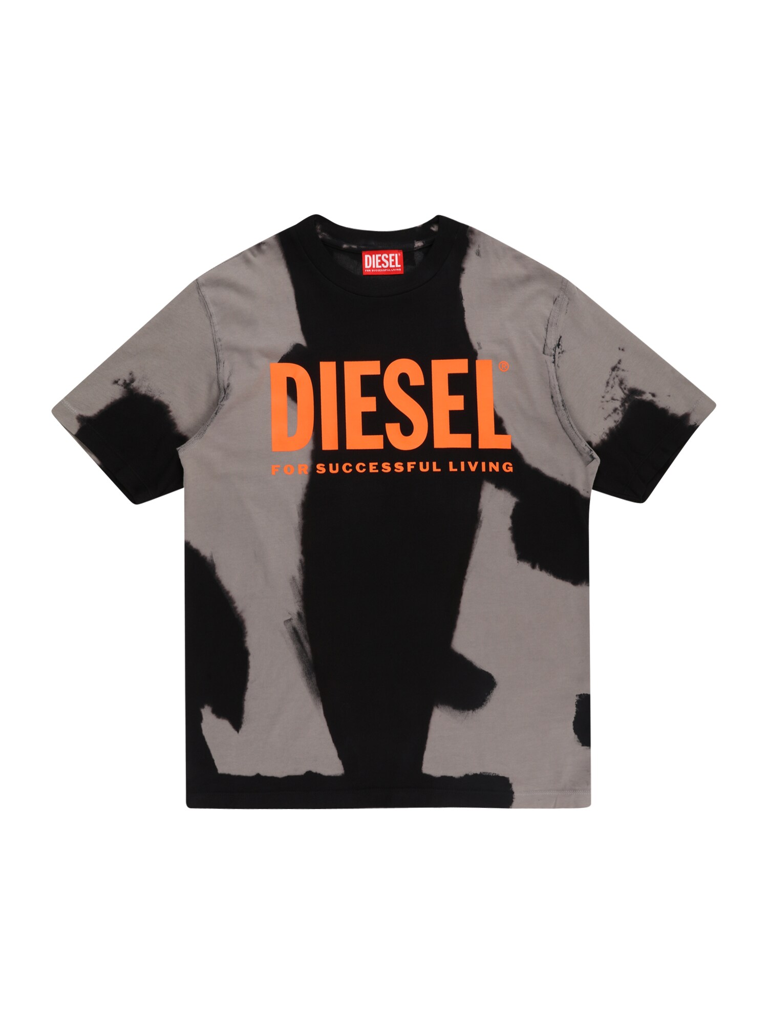 DIESEL Póló  szürke / fekete / narancs