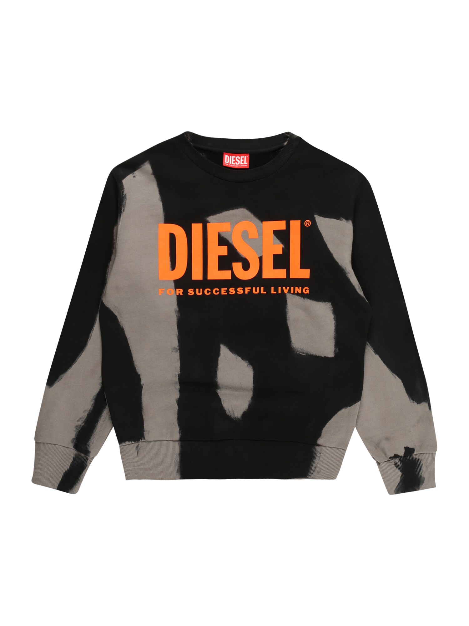 DIESEL Tréning póló  fekete / szürke / neonnarancs