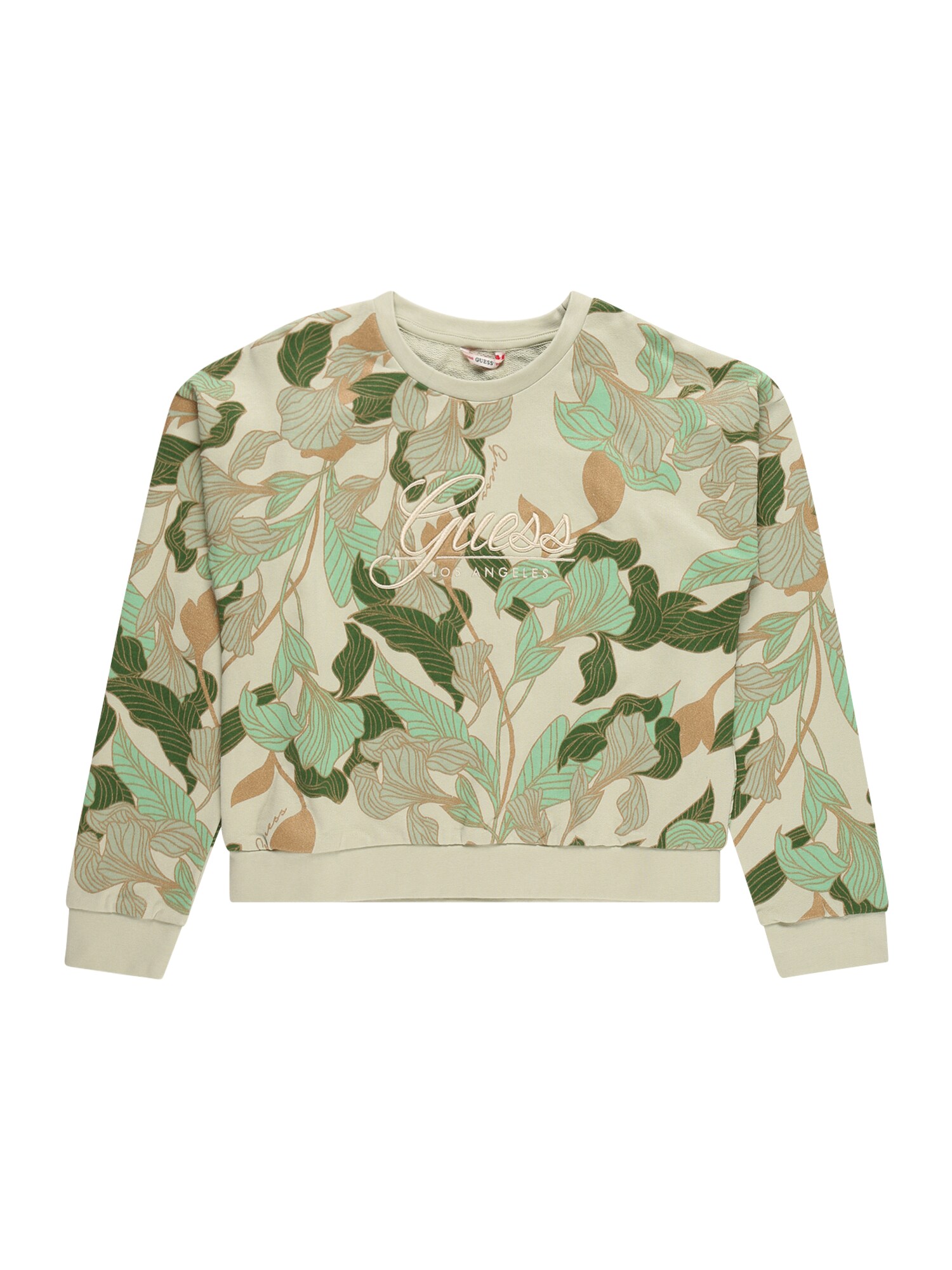 GUESS Tréning póló  khaki / sötétzöld / barna / jáde