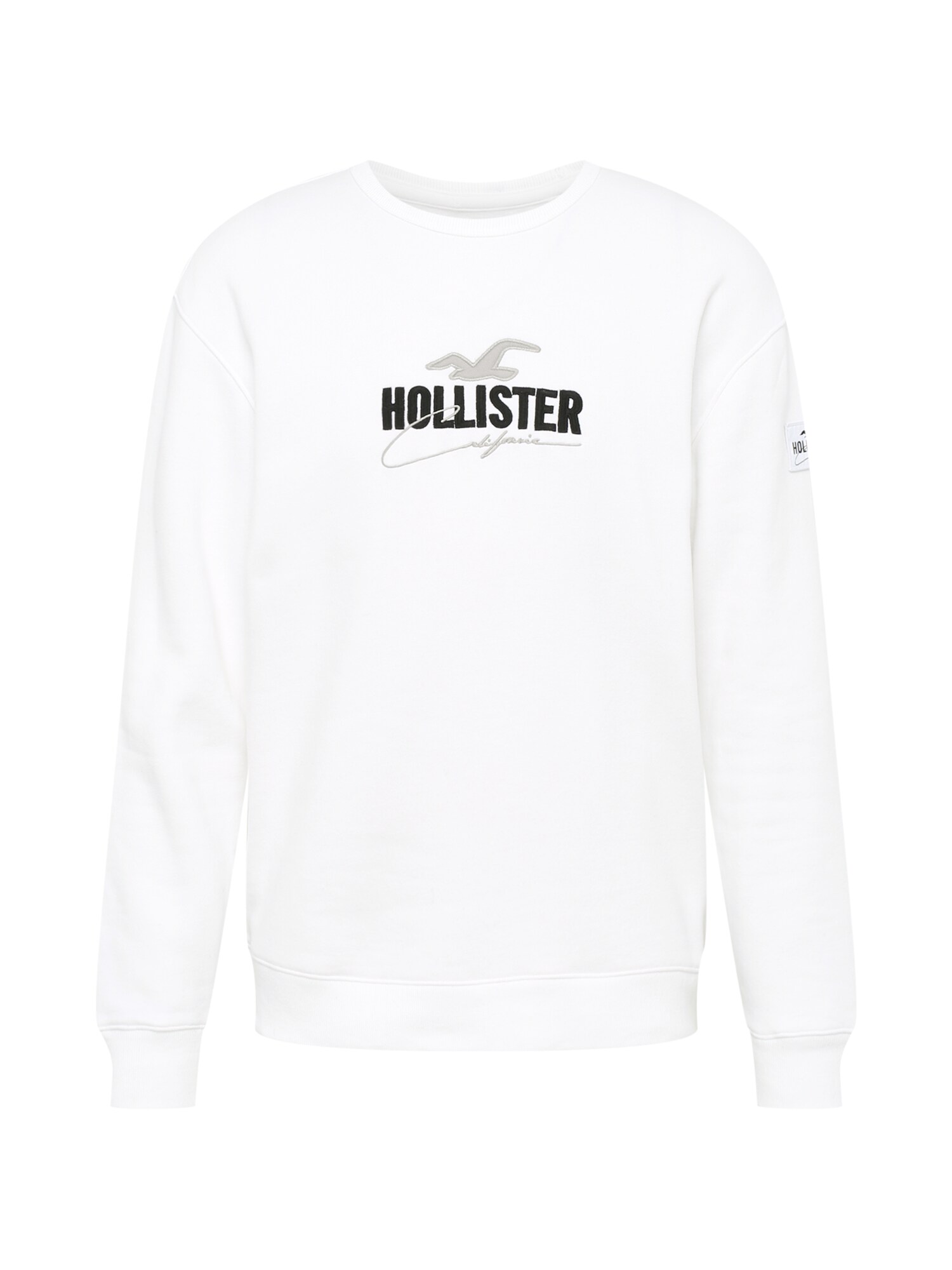 HOLLISTER Tréning póló 'EMEA'  fehér / világosszürke / fekete