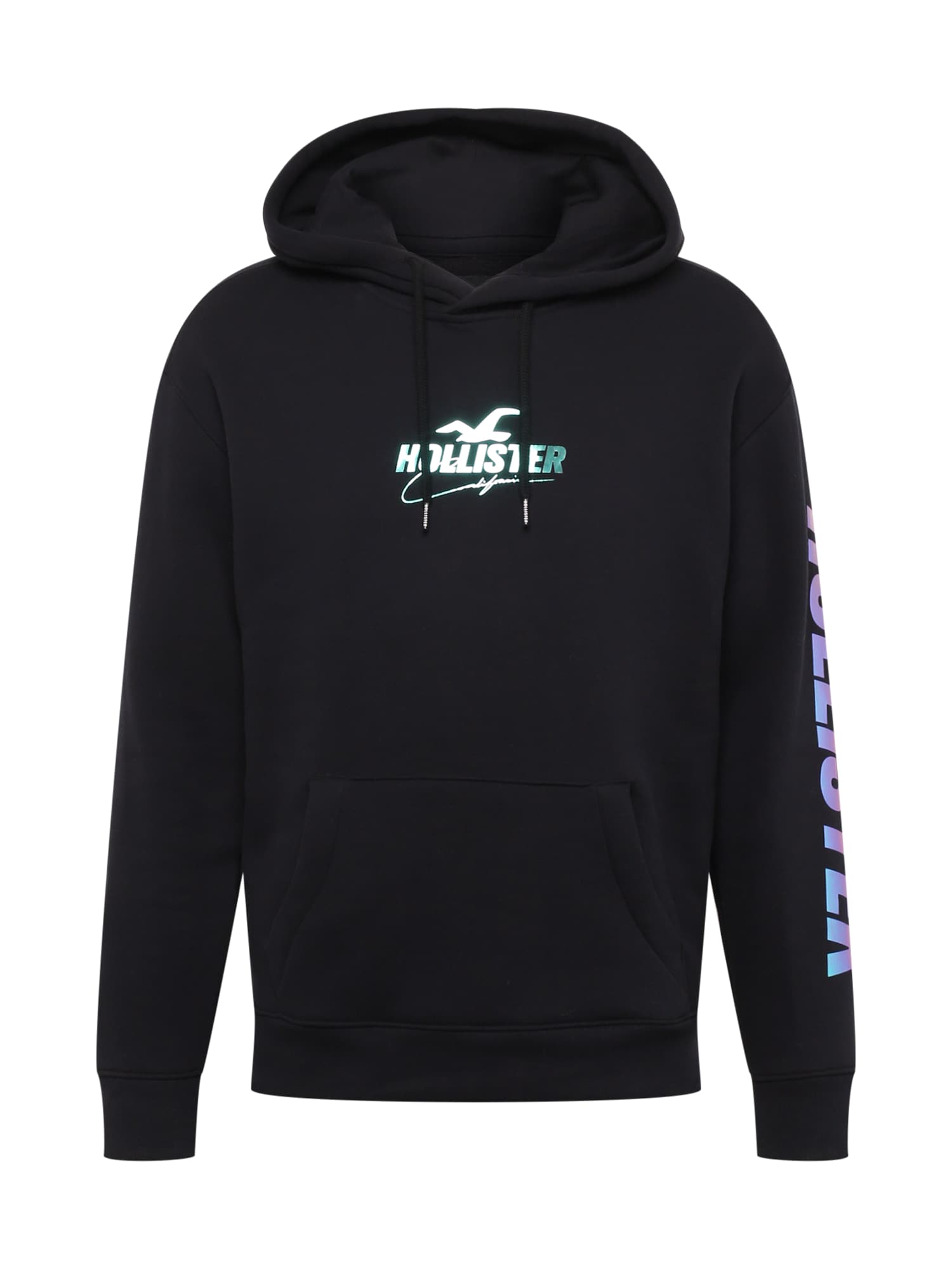 HOLLISTER Tréning póló  fekete / jáde / orgona / orchidea