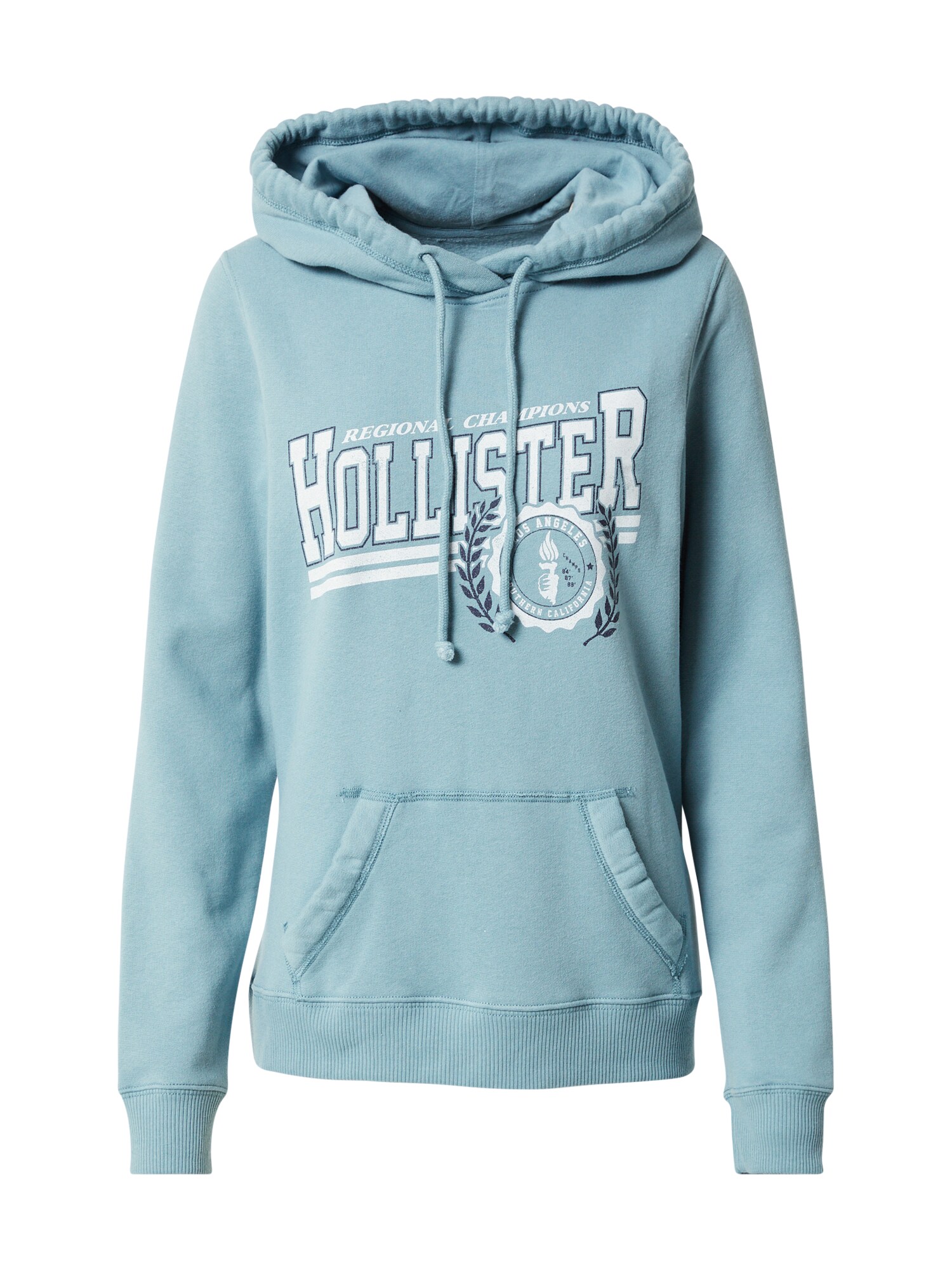 HOLLISTER Tréning póló  füstkék / fehér / tengerészkék