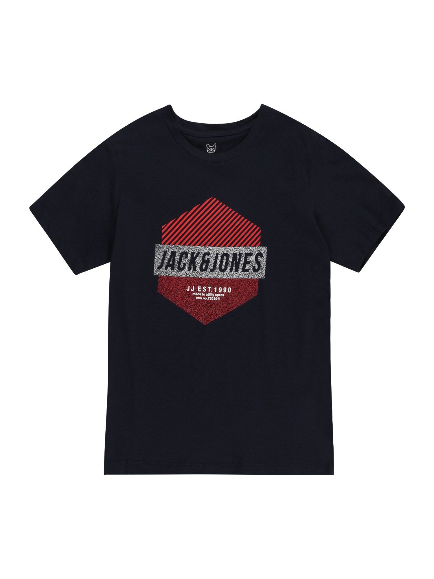 Jack & Jones Junior Póló 'Meraj'  tengerészkék / piros / fehér