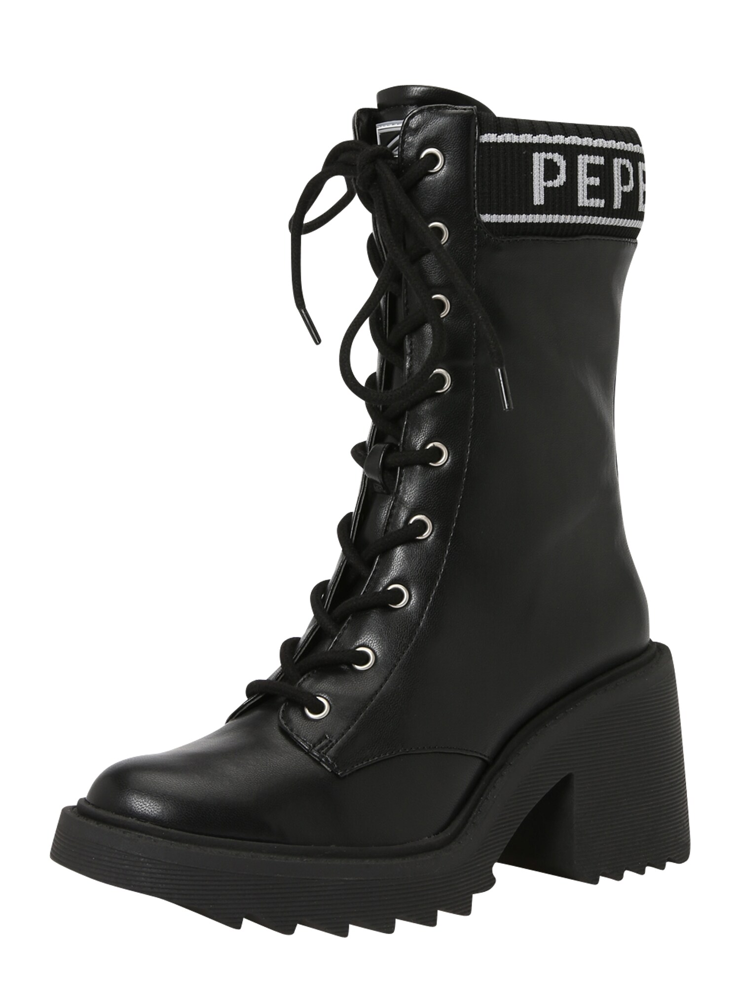 Pepe Jeans Fűzős rövid szárú csizmák 'BOSS'  fekete / szürke
