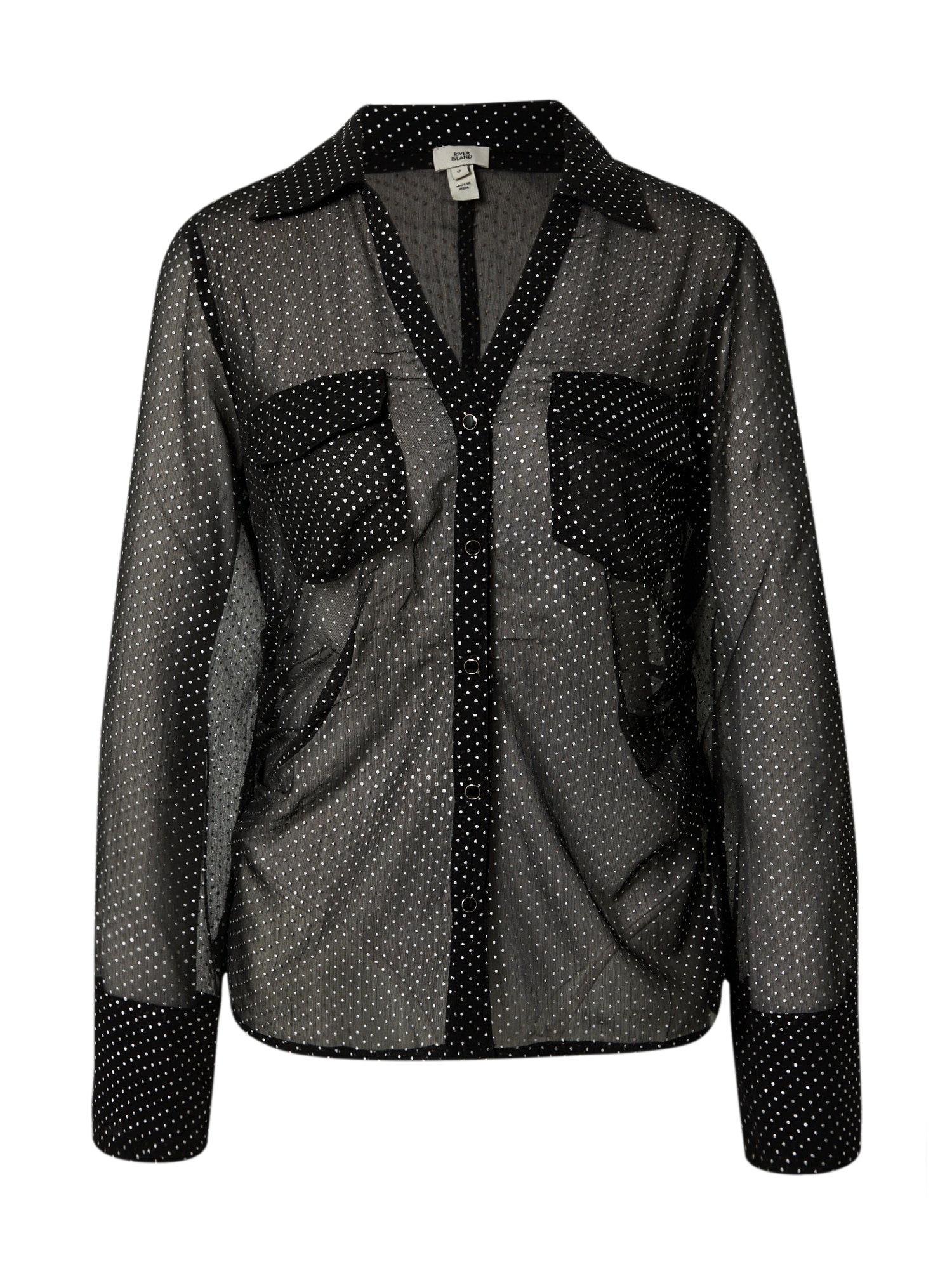 River Island Blúz  fekete / fehér
