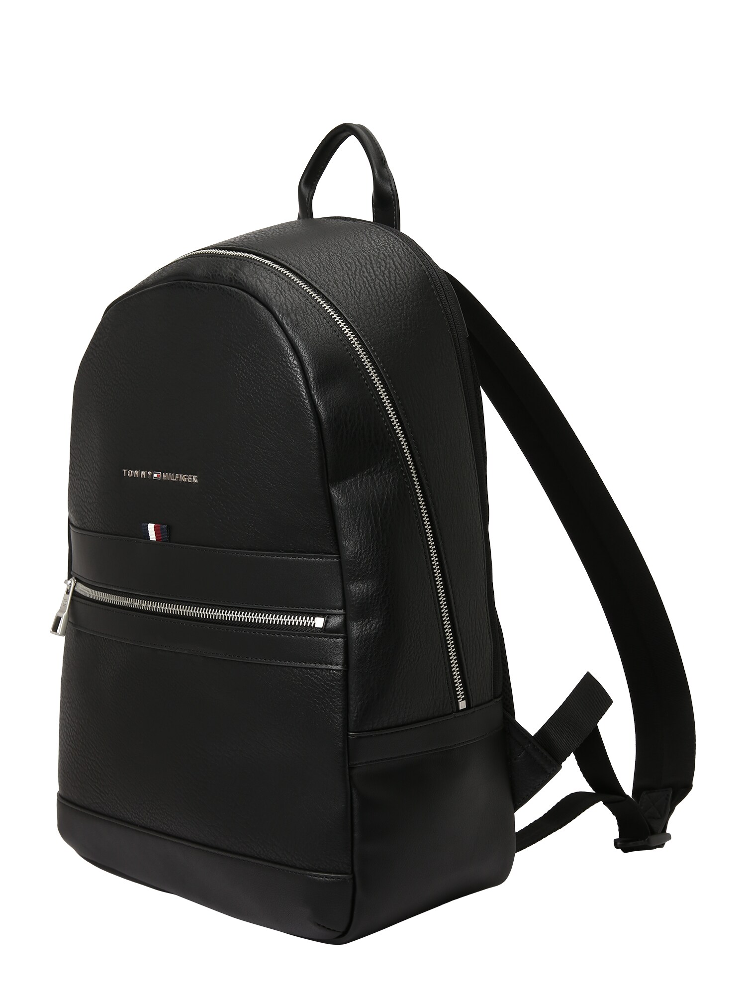 TOMMY HILFIGER Hátizsák 'Pebble Grain'  fekete / fehér / tűzpiros / éjkék