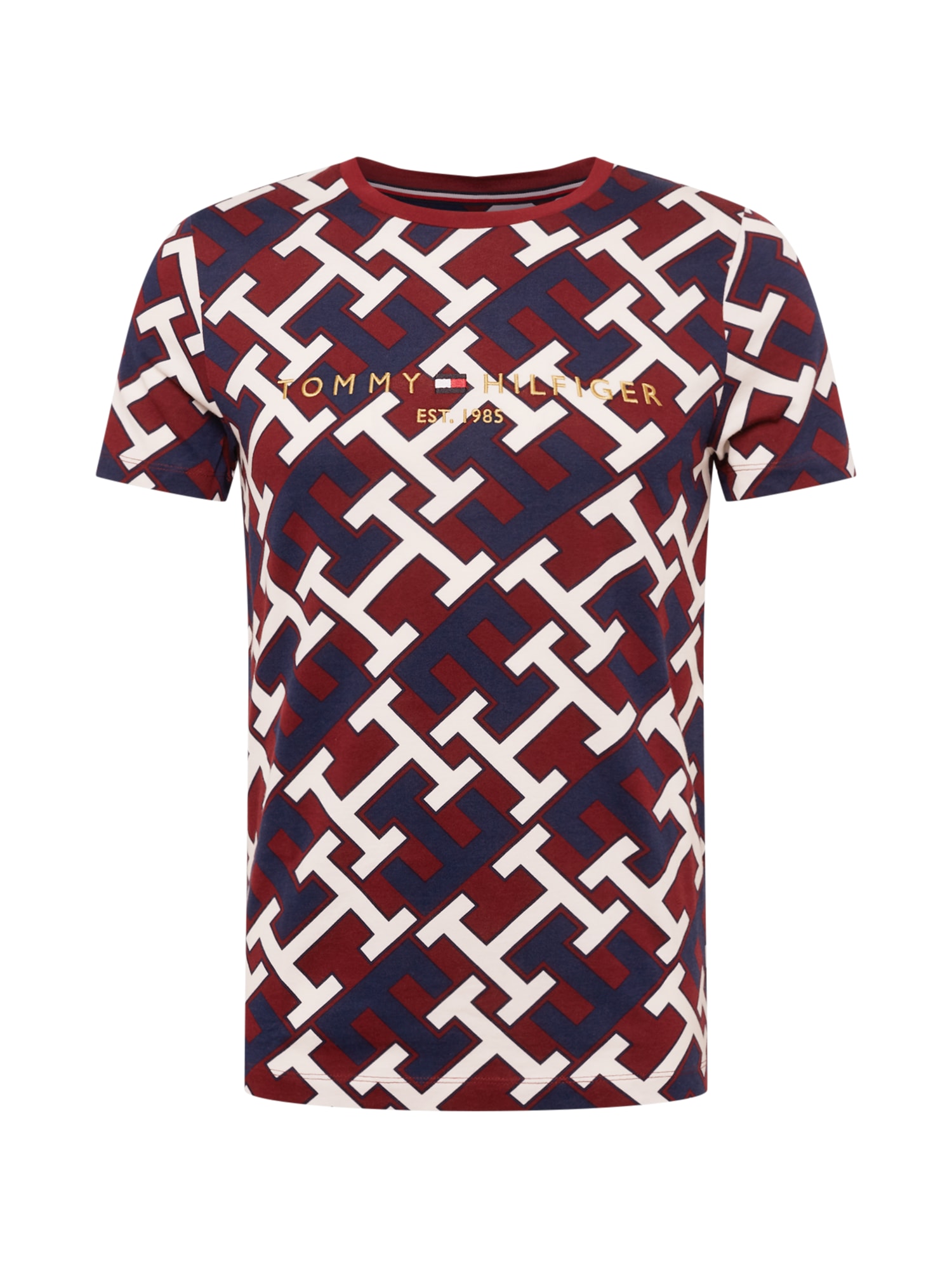 TOMMY HILFIGER Póló  tengerészkék / fehér / borvörös