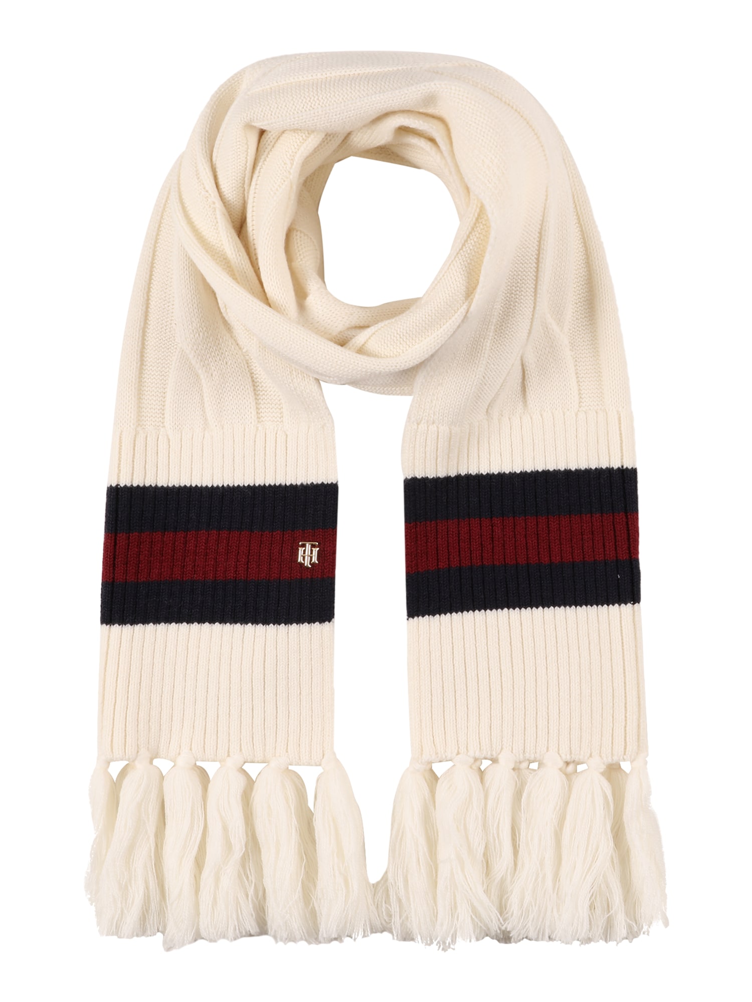 TOMMY HILFIGER Sál  piszkosfehér / tengerészkék / sötétvörös