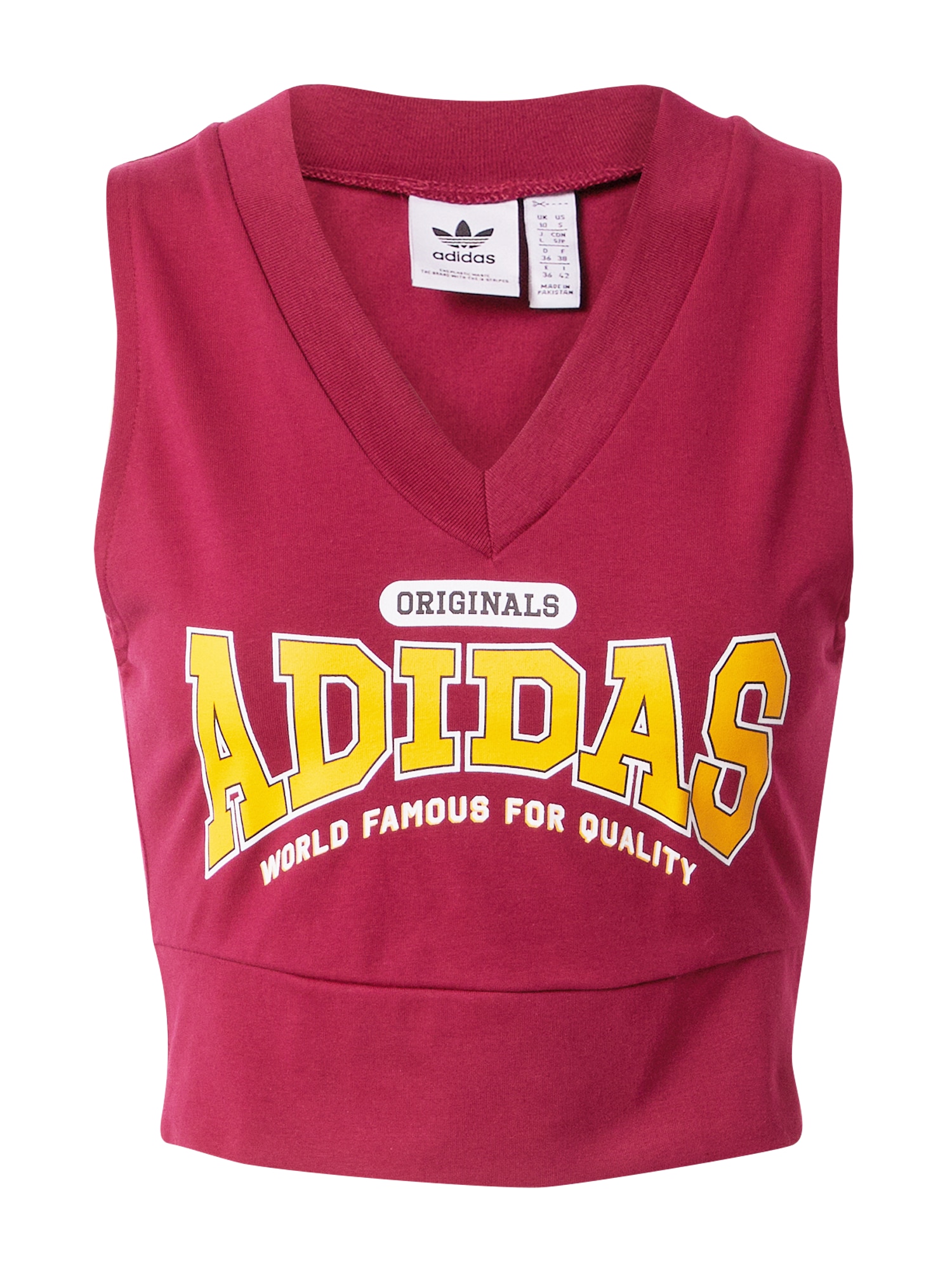 ADIDAS ORIGINALS Top  burgundi vörös / fehér / sárga