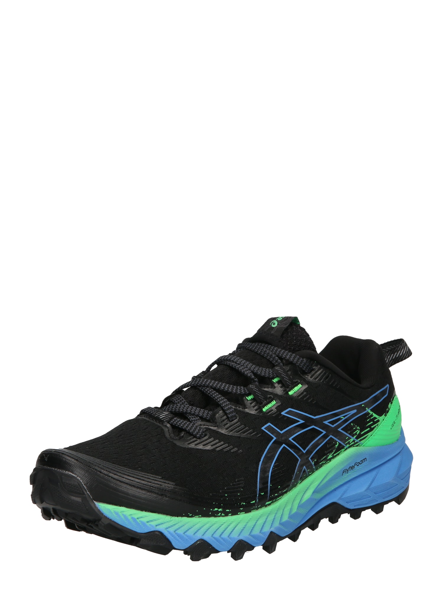 ASICS Futócipők 'Trabuco 10'  fekete / neonzöld / kék