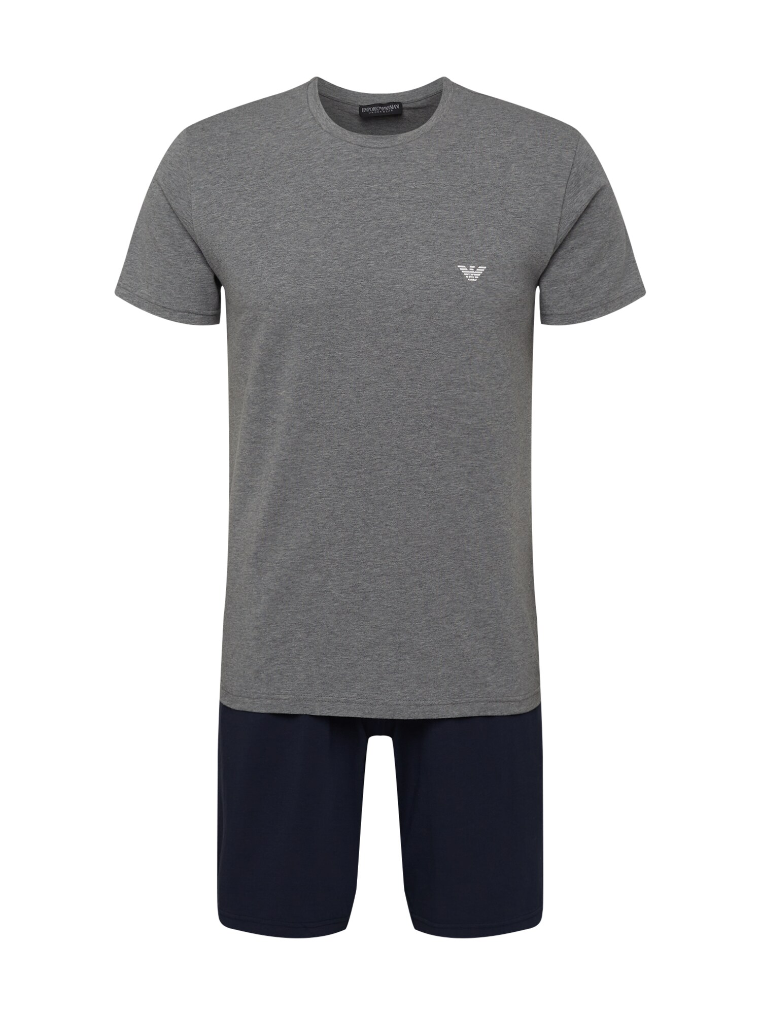 Emporio Armani Rövid pizsama  szürke melír / tengerészkék / fehér