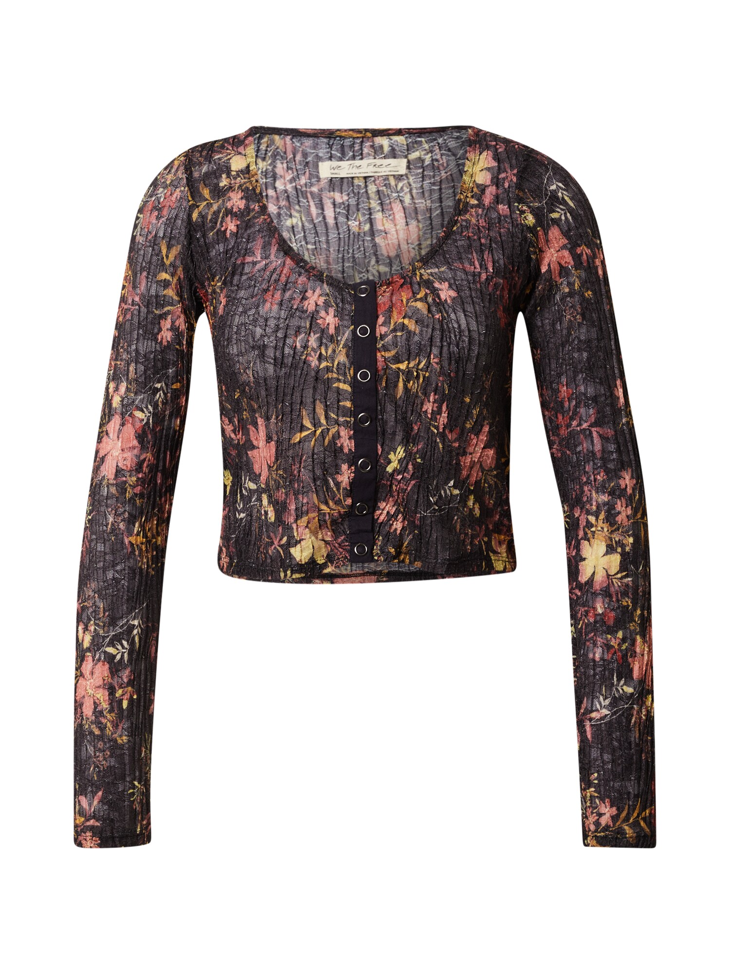 Free People Blúz 'ANGELINA'  sötétkék / rózsaszín / világosbarna / sárga