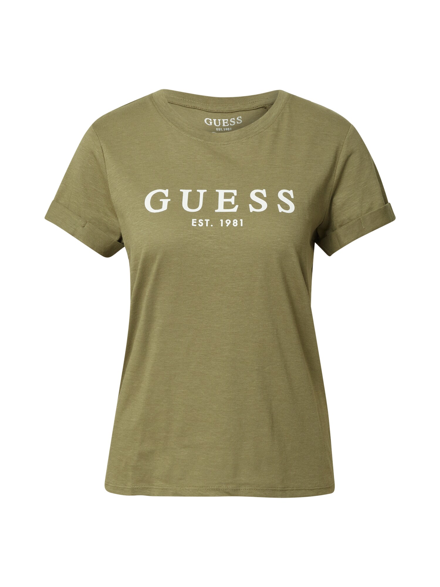 GUESS Póló  khaki / fehér