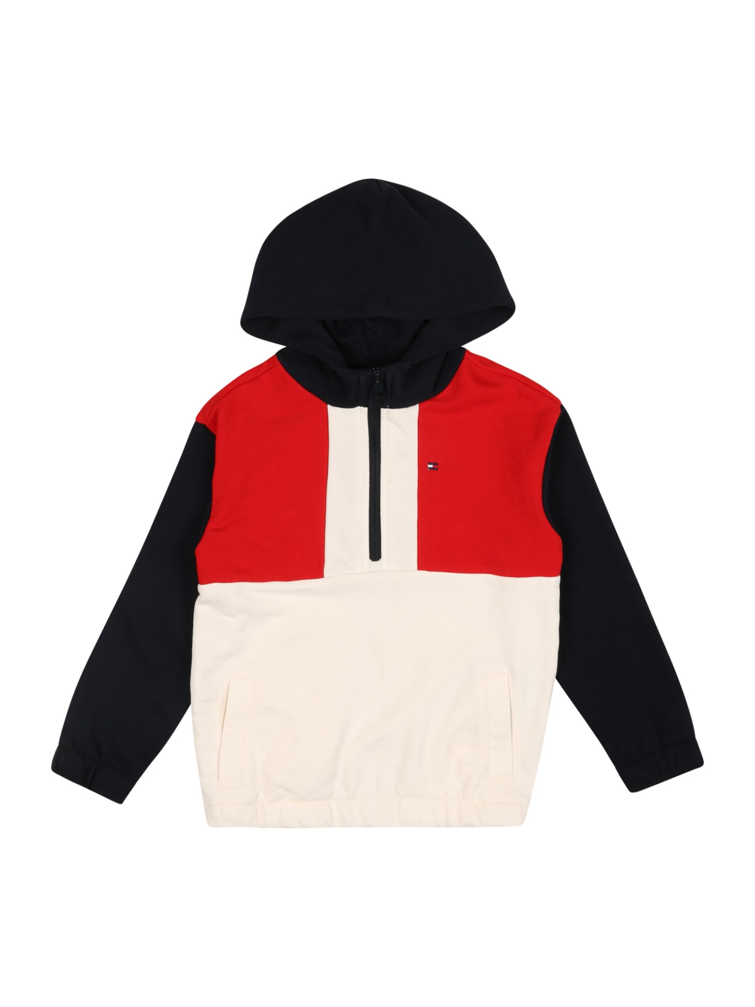 TOMMY HILFIGER Tréning póló  sötétkék / piszkosfehér / piros