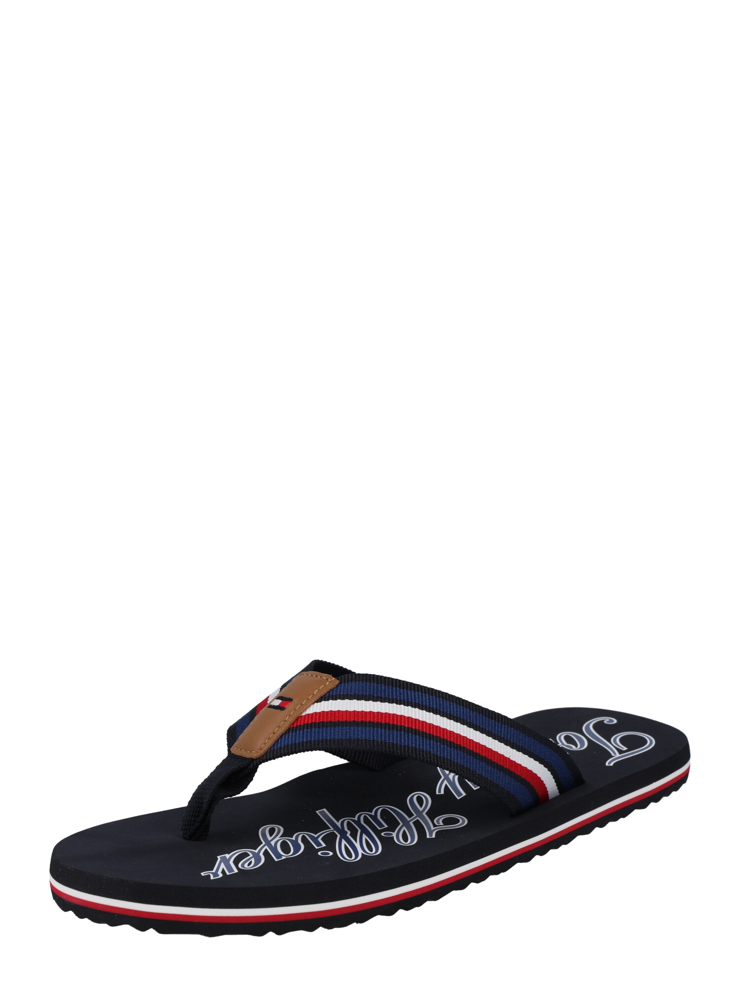 TOMMY HILFIGER Ujjelválasztó-pántos szandál  sötétkék / fehér / rikító piros / tengerészkék