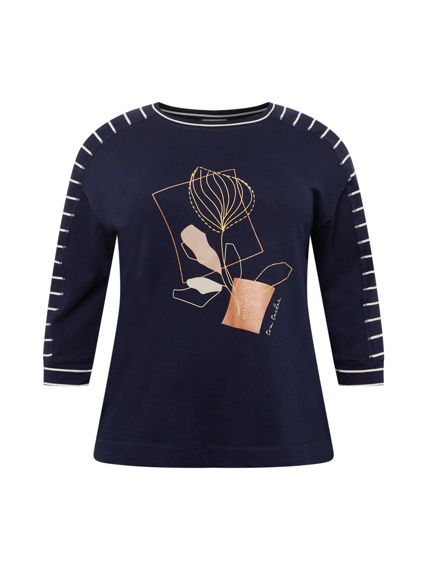 Tom Tailor Women + Póló  éjkék / sárga / őszibarack / bronz