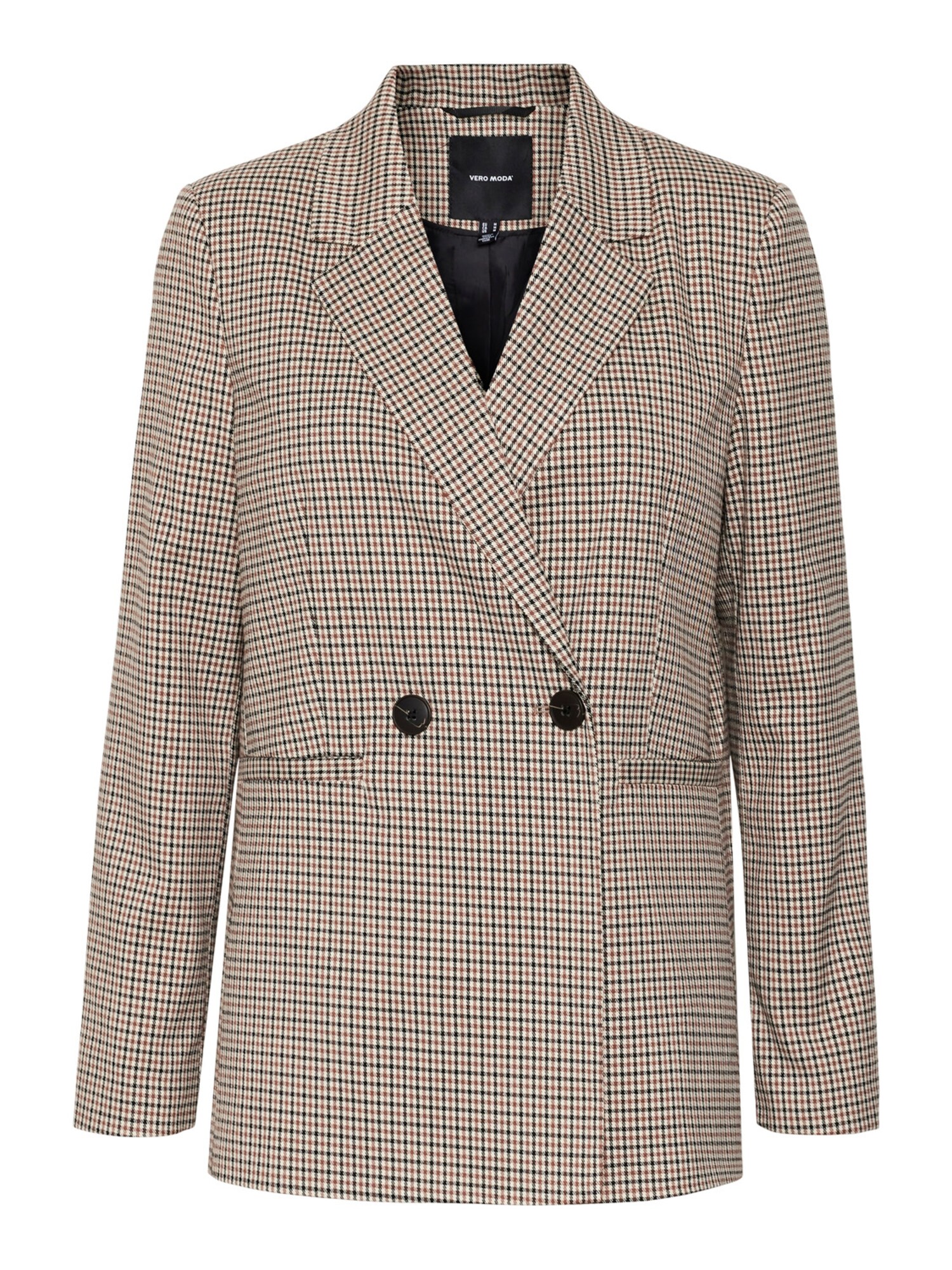VERO MODA Blézer 'CLARA'  karamell / krém / fekete