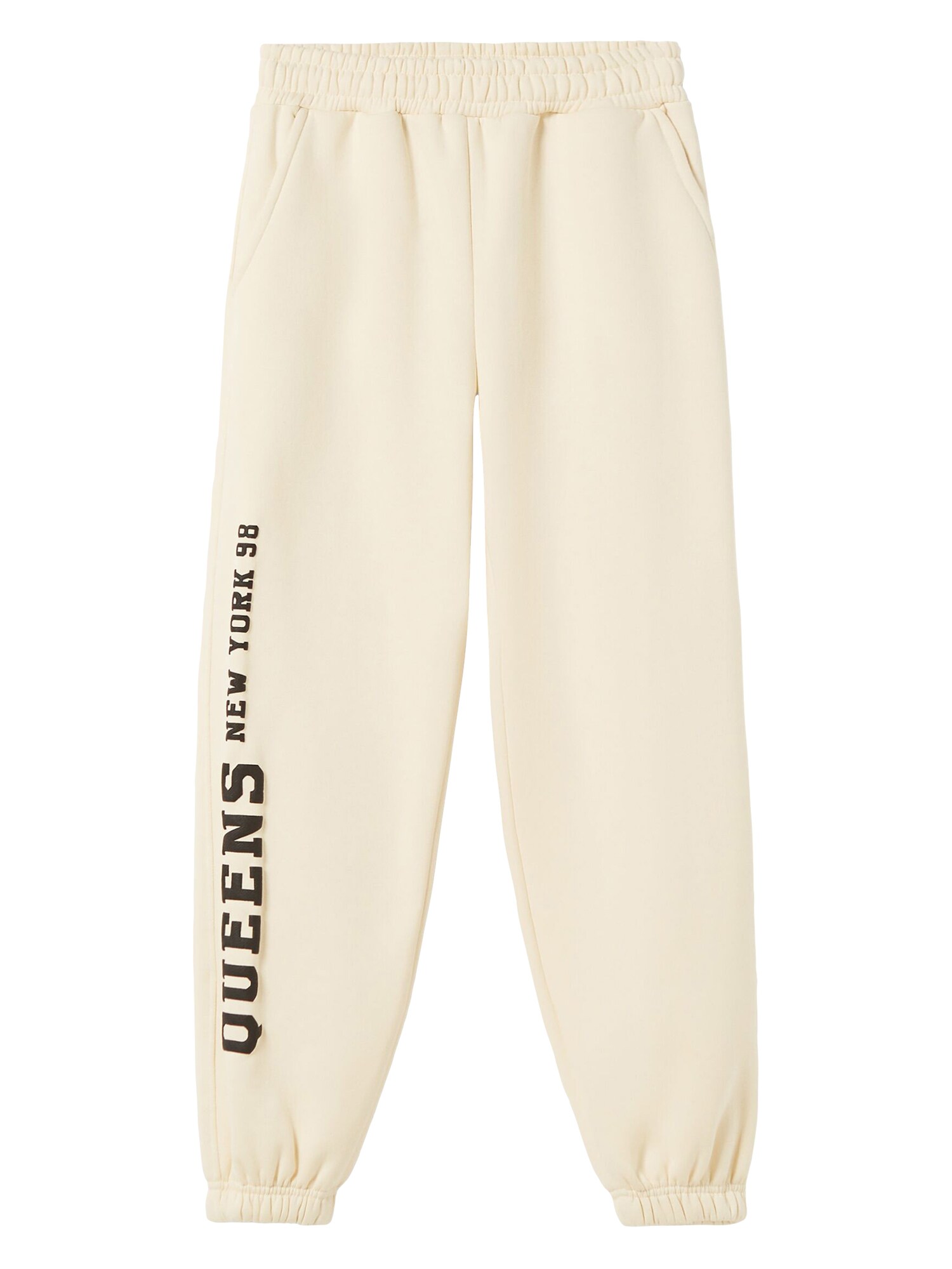 Bershka Nadrág  fekete / ekrü