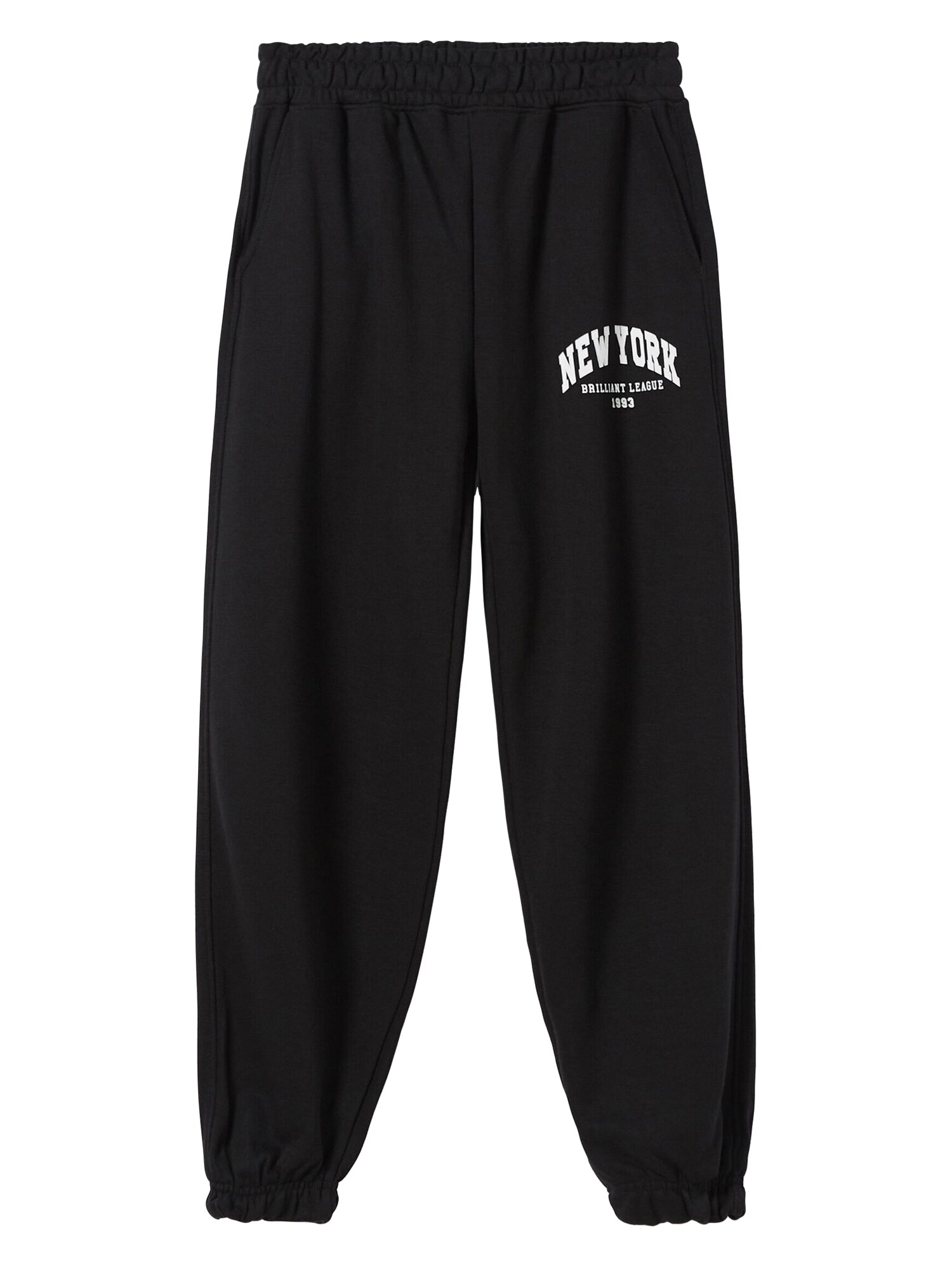 Bershka Nadrág  fekete / fehér