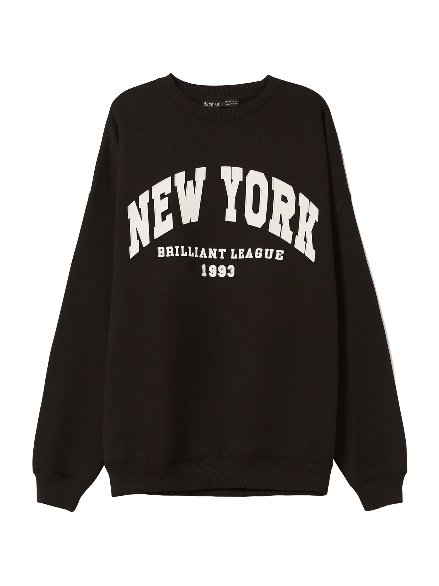 Bershka Tréning póló  fekete / fehér