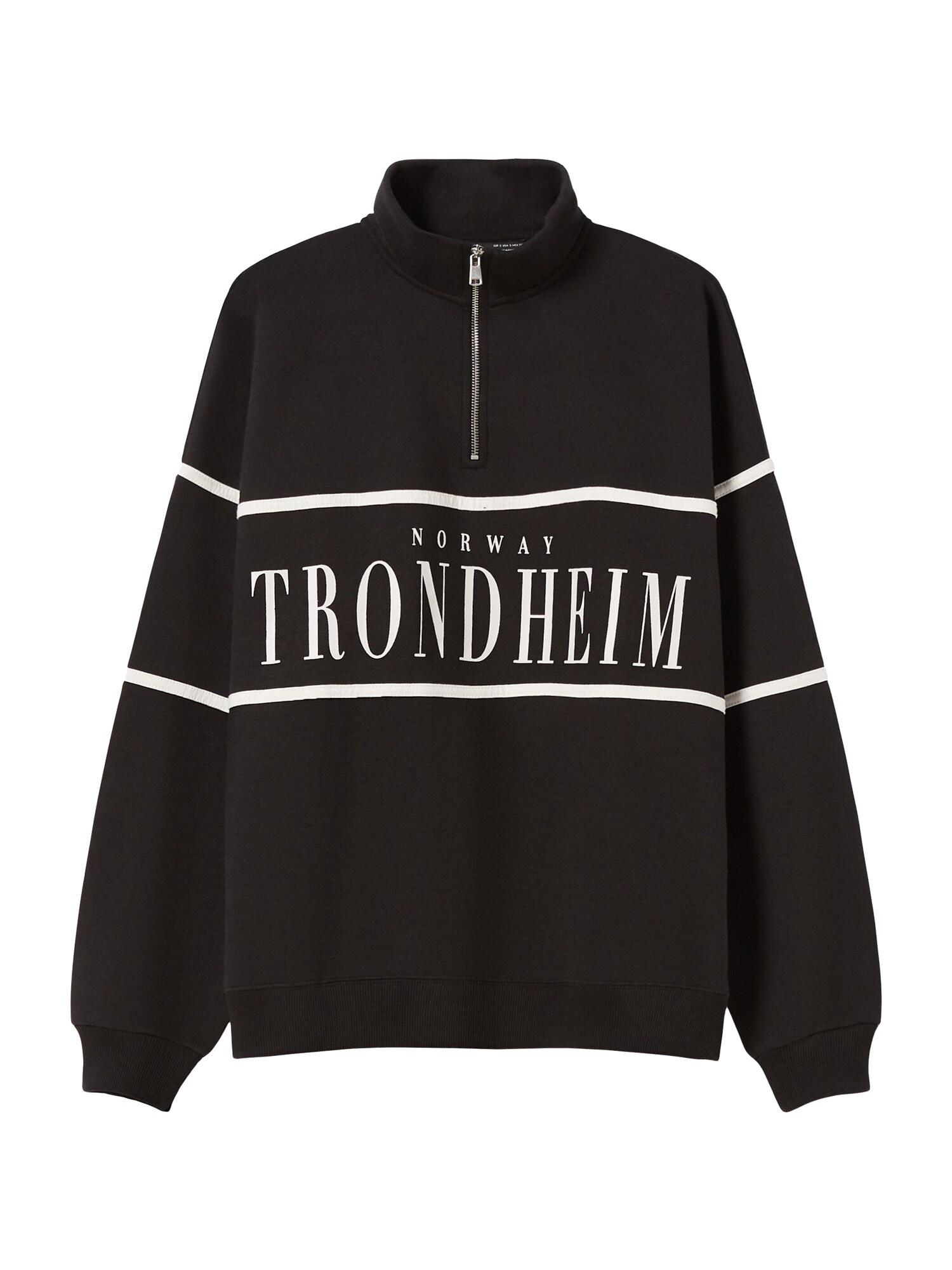 Bershka Tréning póló  fekete / fehér