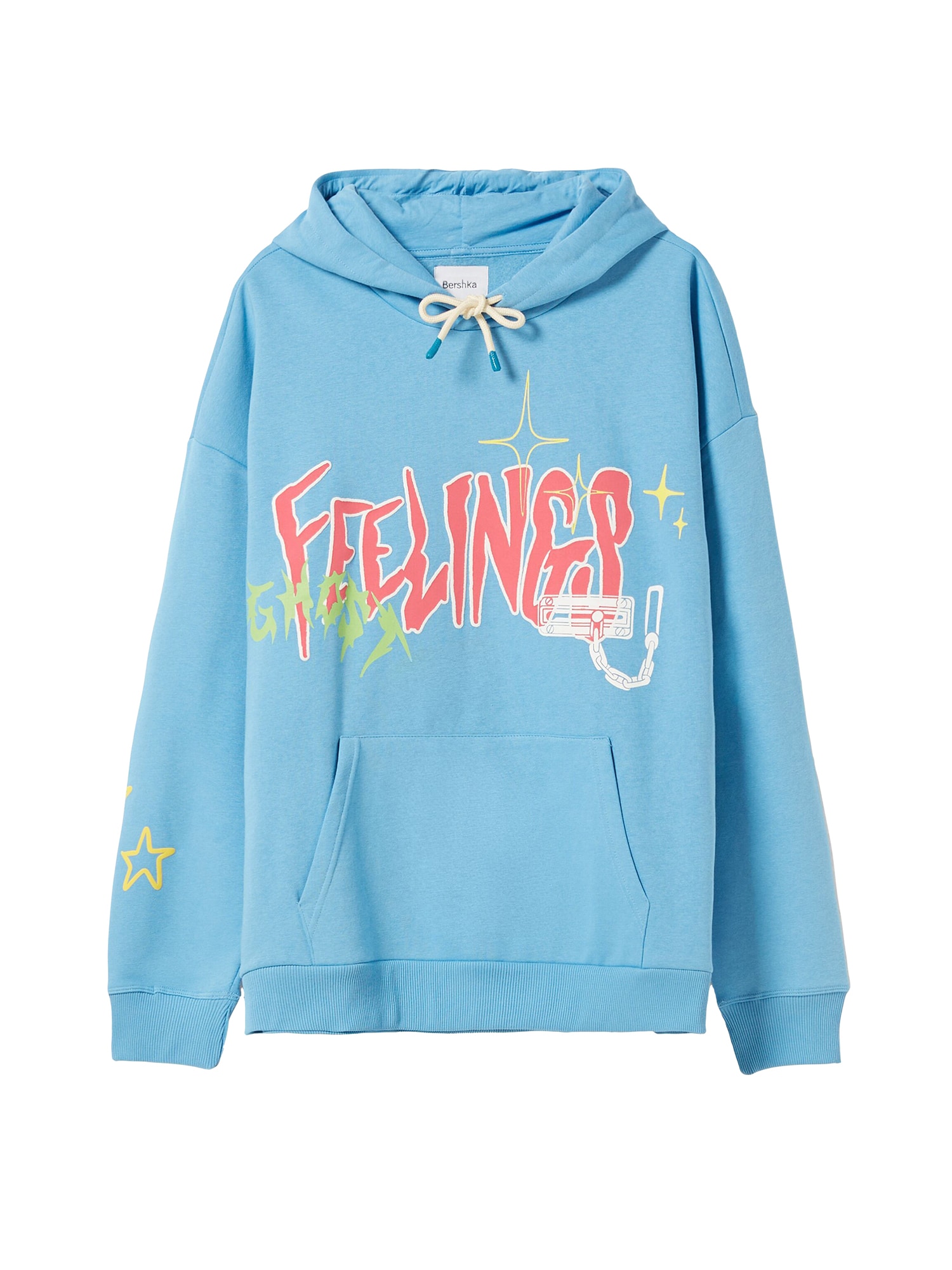 Bershka Tréning póló  világoskék / rózsaszín / fehér / menta