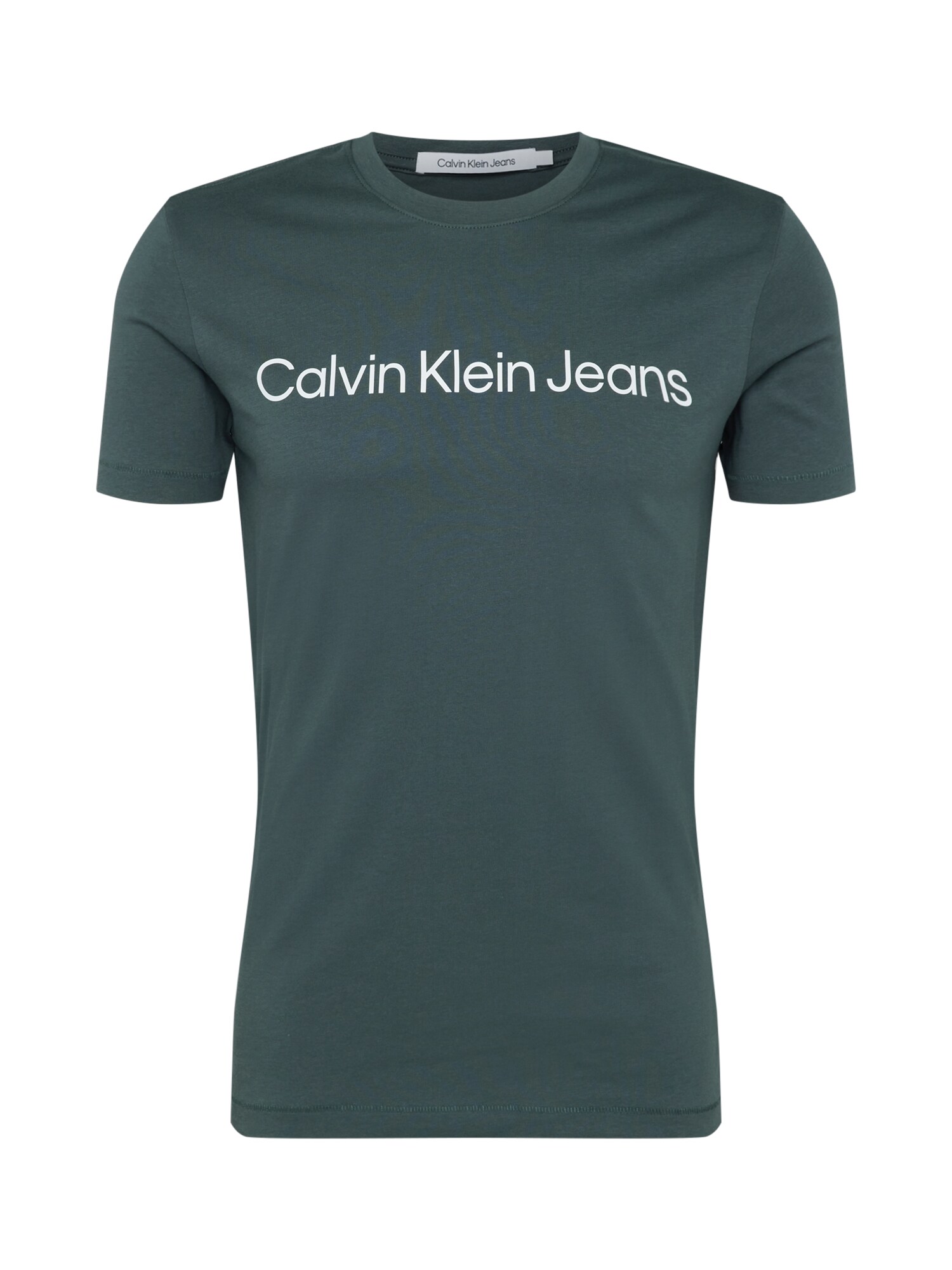 Calvin Klein Jeans Póló  sötétzöld / fehér