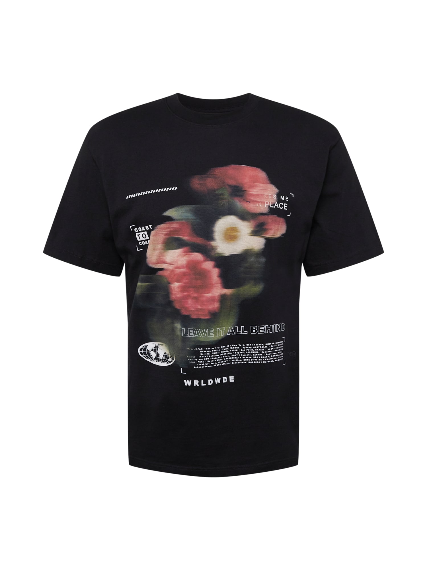 River Island Póló  fekete / fáradt rózsaszín / sötétzöld / fehér