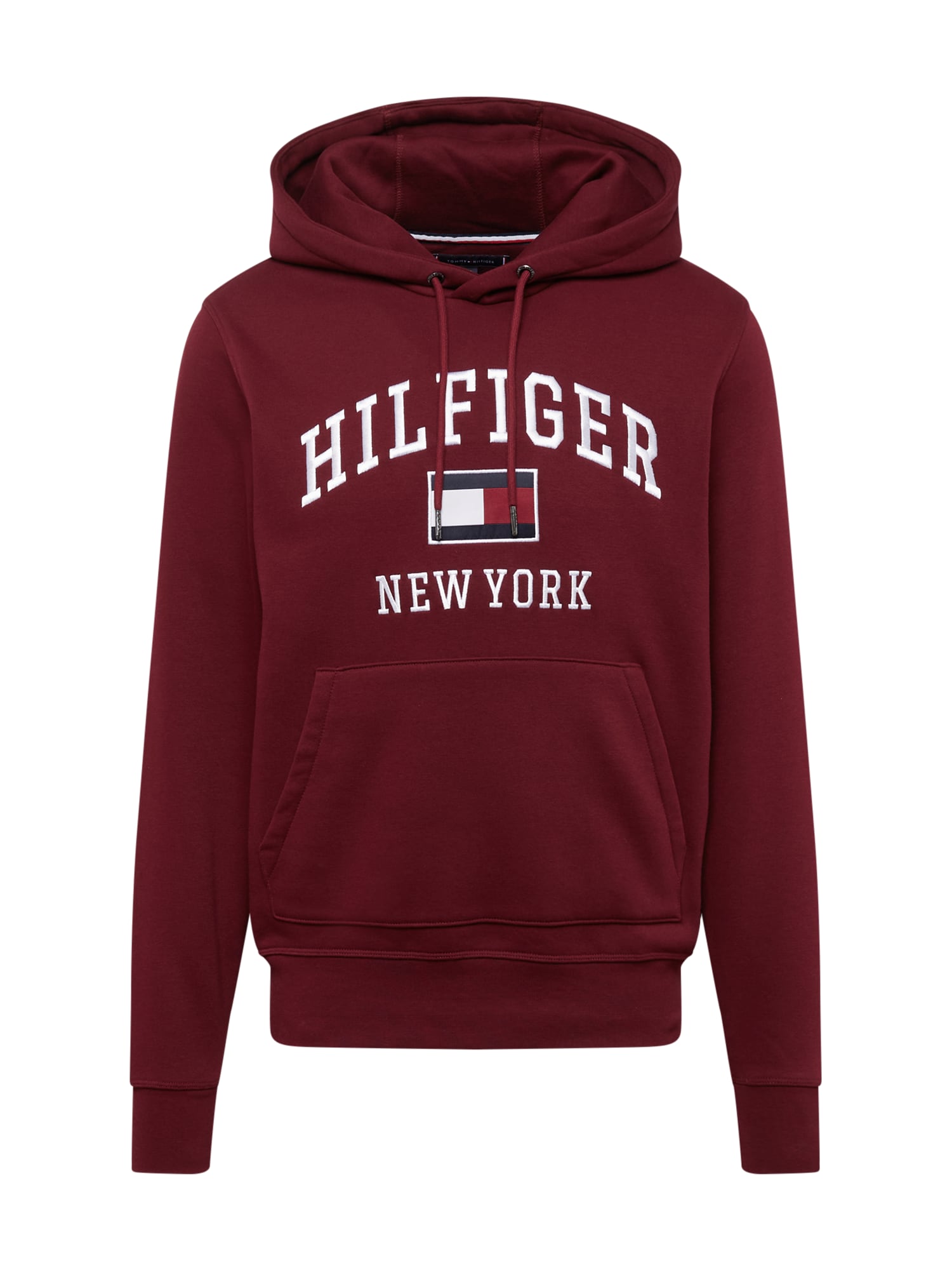 TOMMY HILFIGER Tréning póló  bordó / piszkosfehér / tengerészkék
