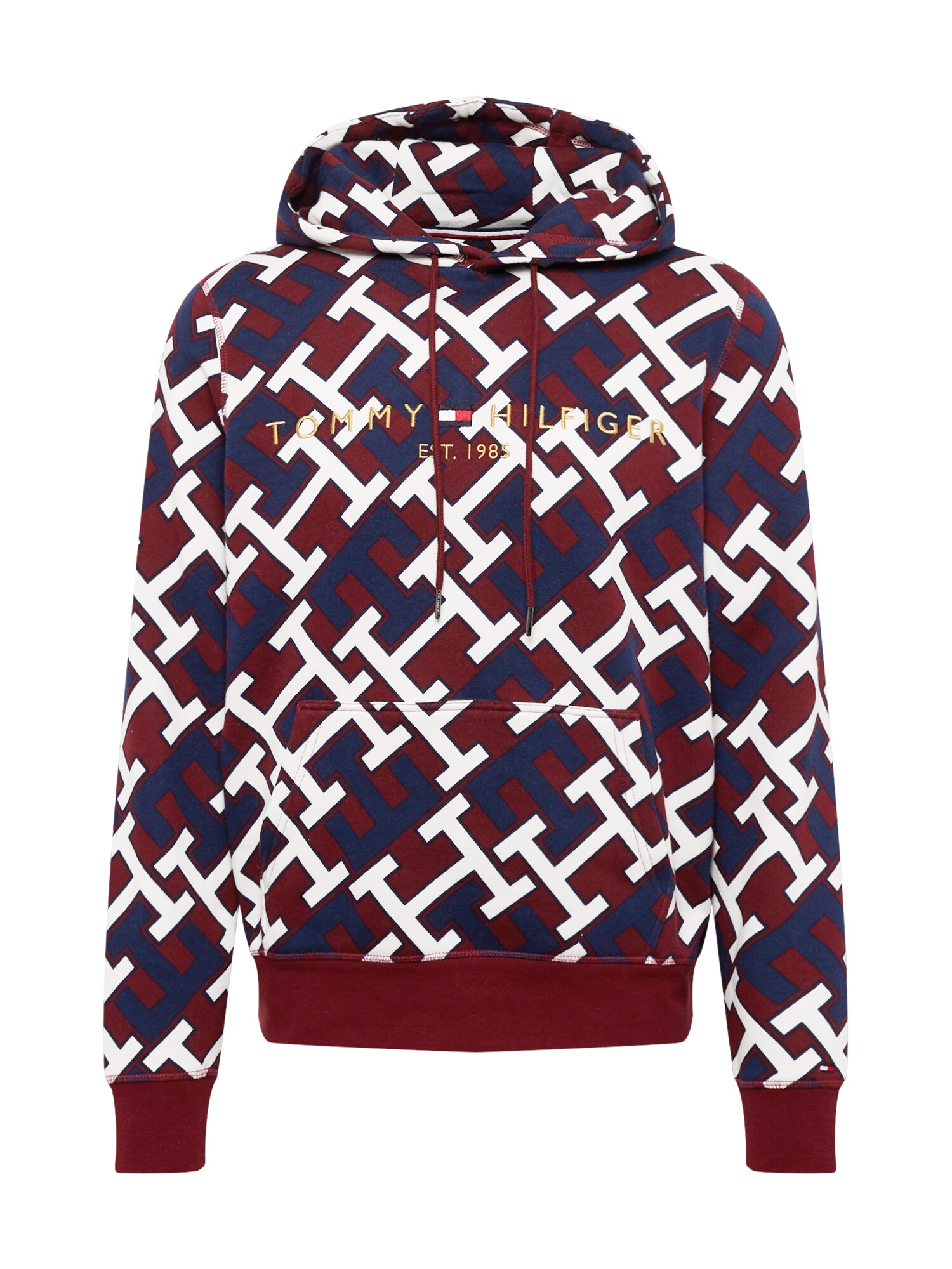 TOMMY HILFIGER Tréning póló  tengerészkék / fehér / arany / cseresznyepiros